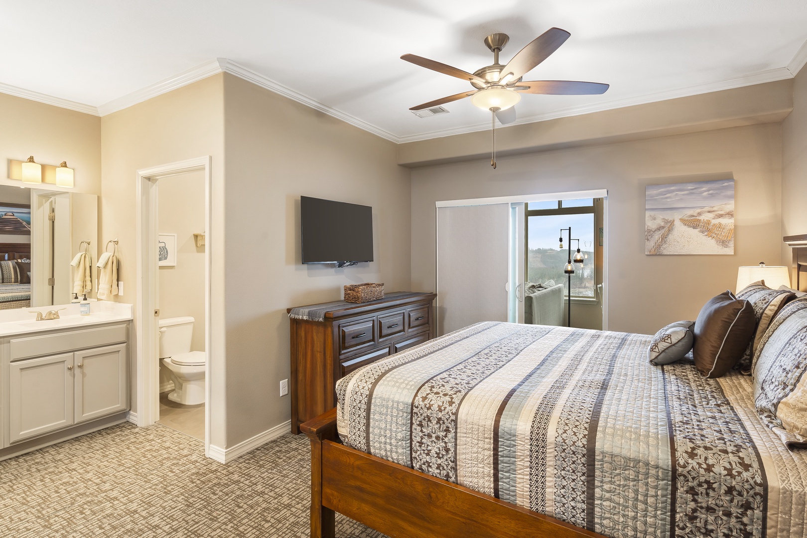 The third king suite boasts a private ensuite, Smart TV, & back room access