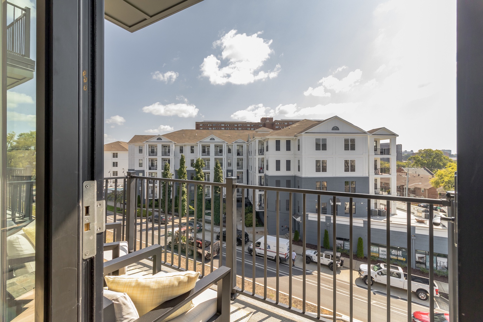 Step out onto the balcony & relax in the fresh air