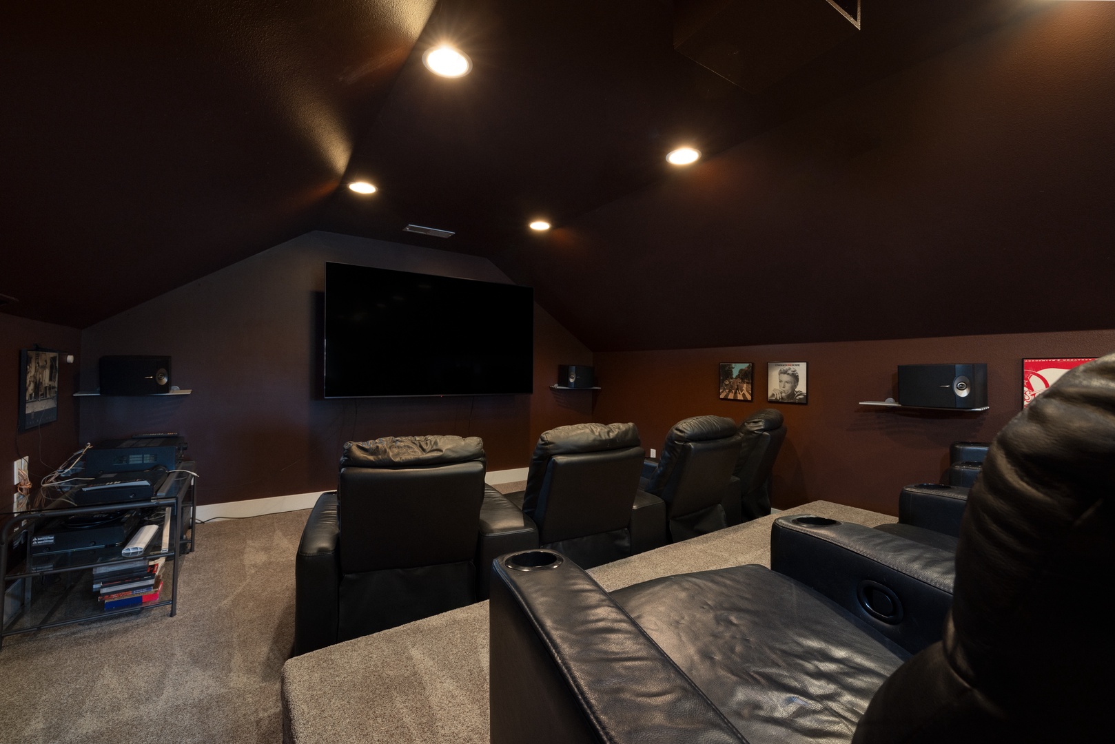 Immerse yourself in cinematic bliss in the private movie theater