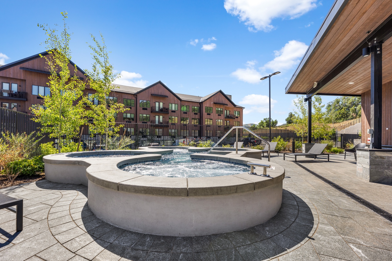 Bask in bubbling bliss in the community hot tubs