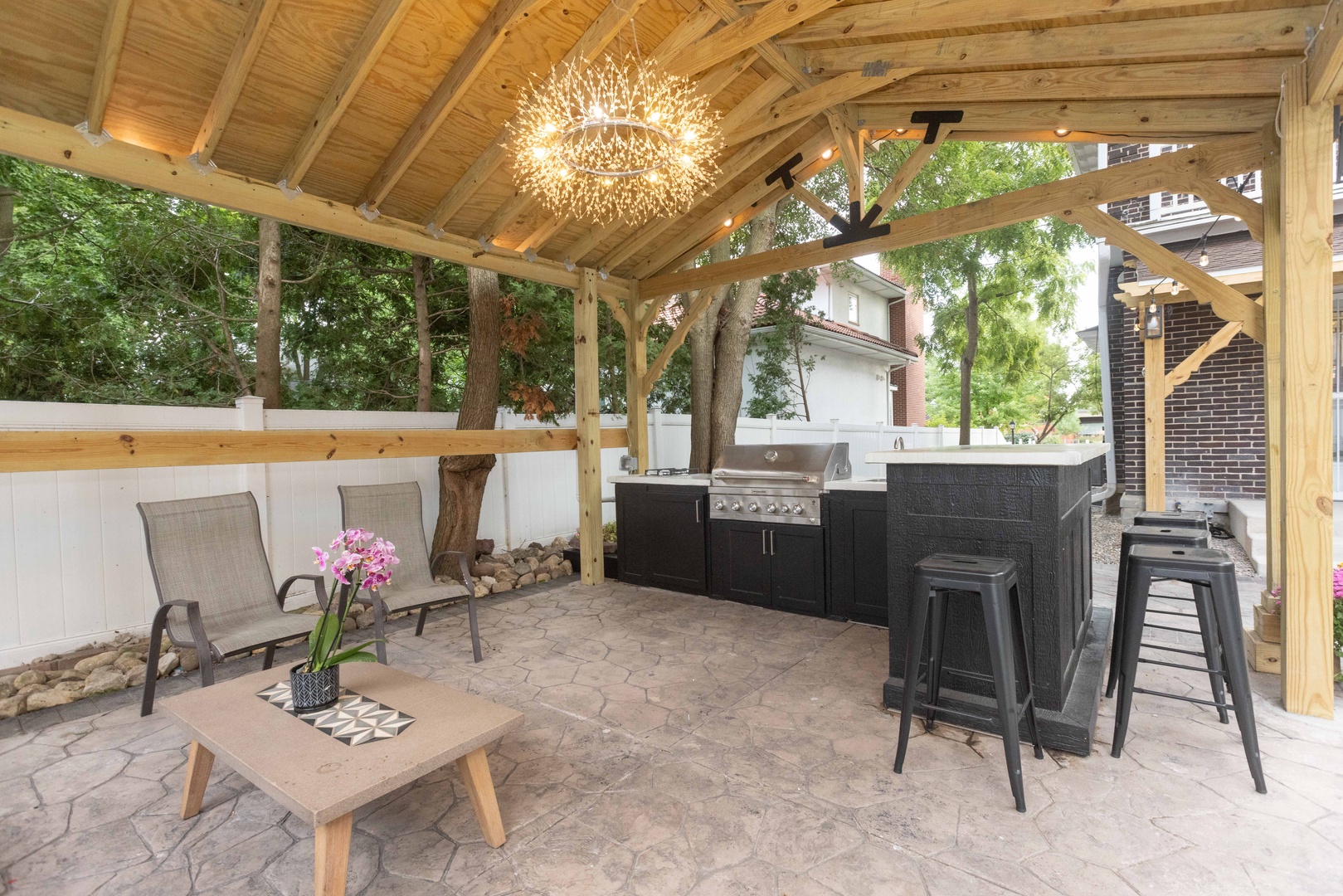 Whip up a feast & visit together in the outdoor kitchen area