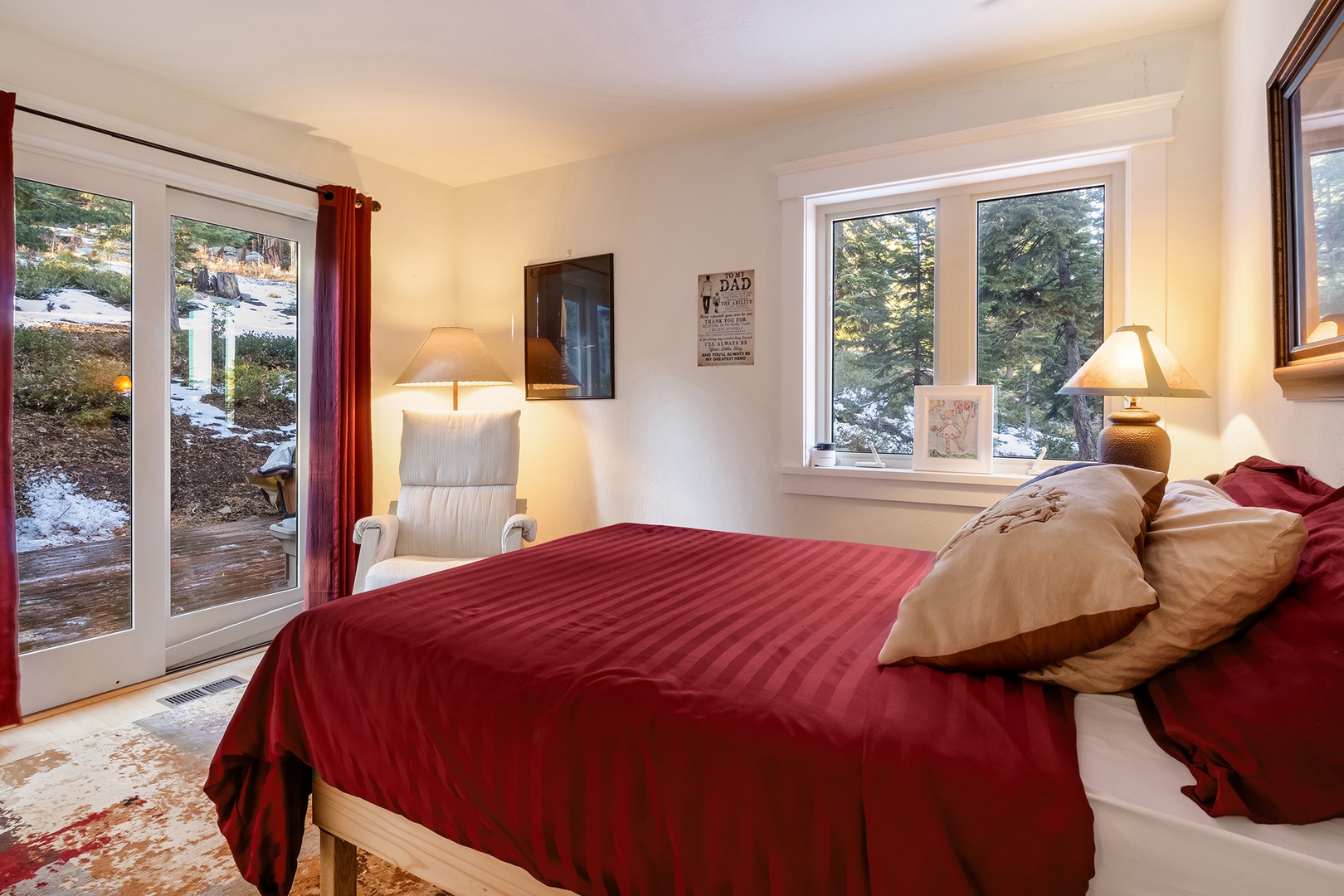 Recharge in this cozy 2nd-floor full bedroom retreat with deck access