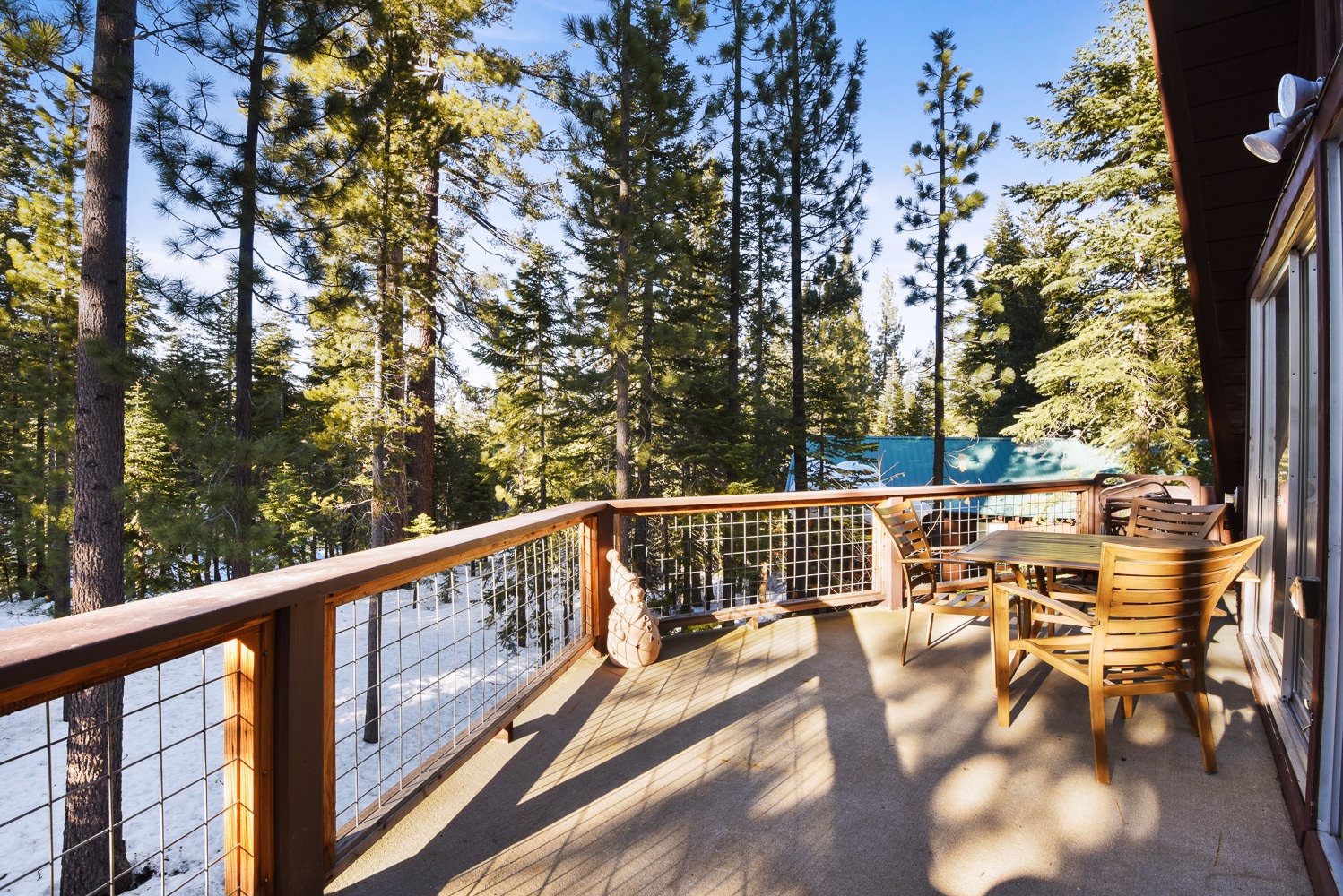 Large deck with forest view