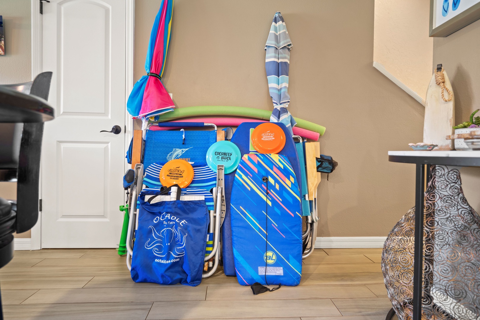 Indulge in the beach equipment provided