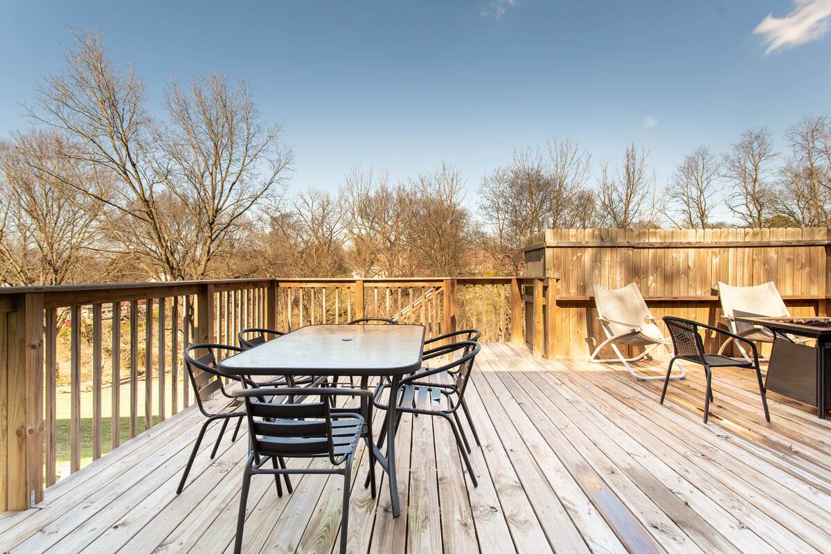 Backyard with patio seating