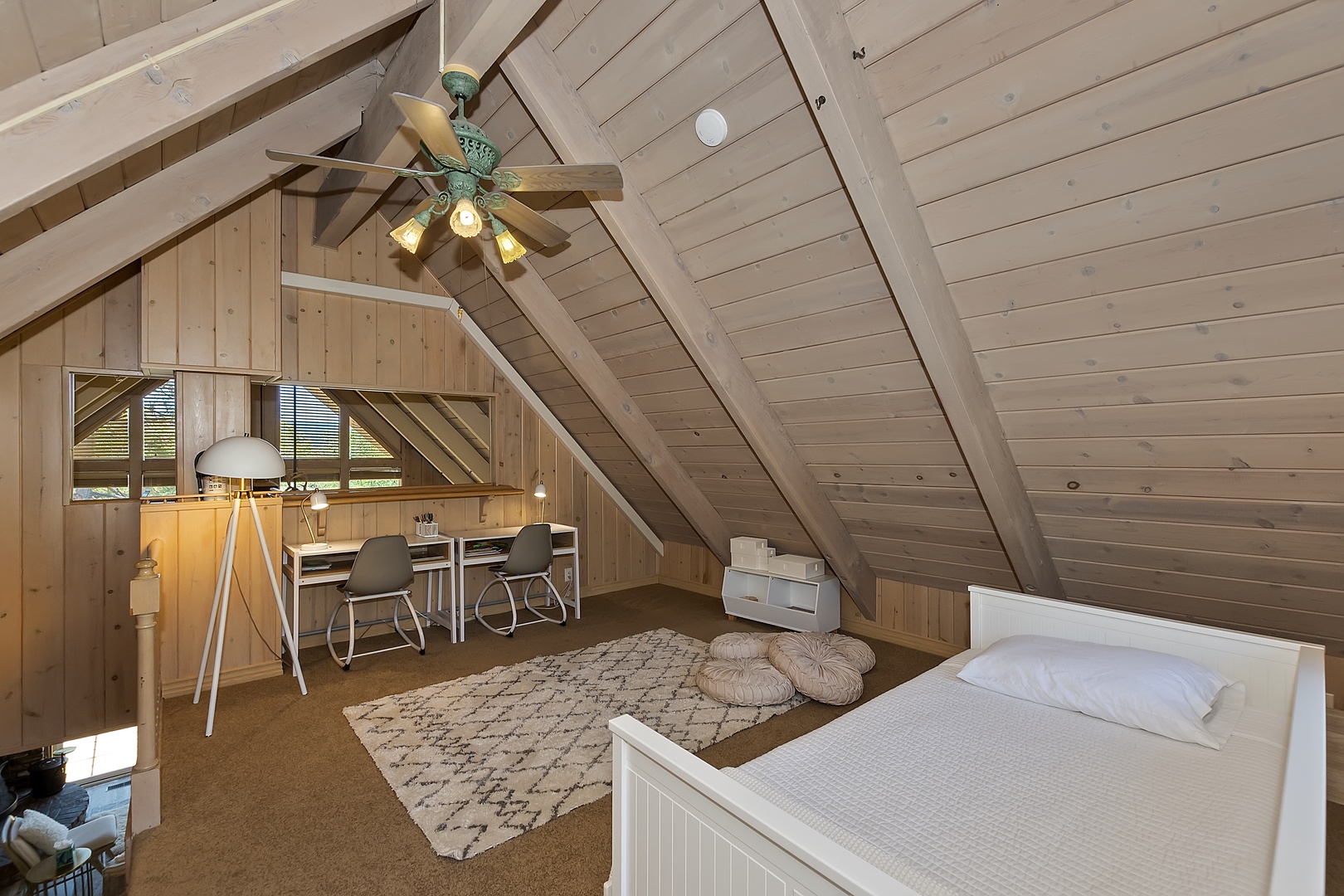 Loft with workstation, and twin bed