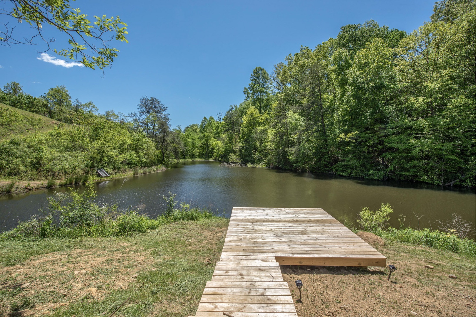 Direct access to private lake. No fishing license required.