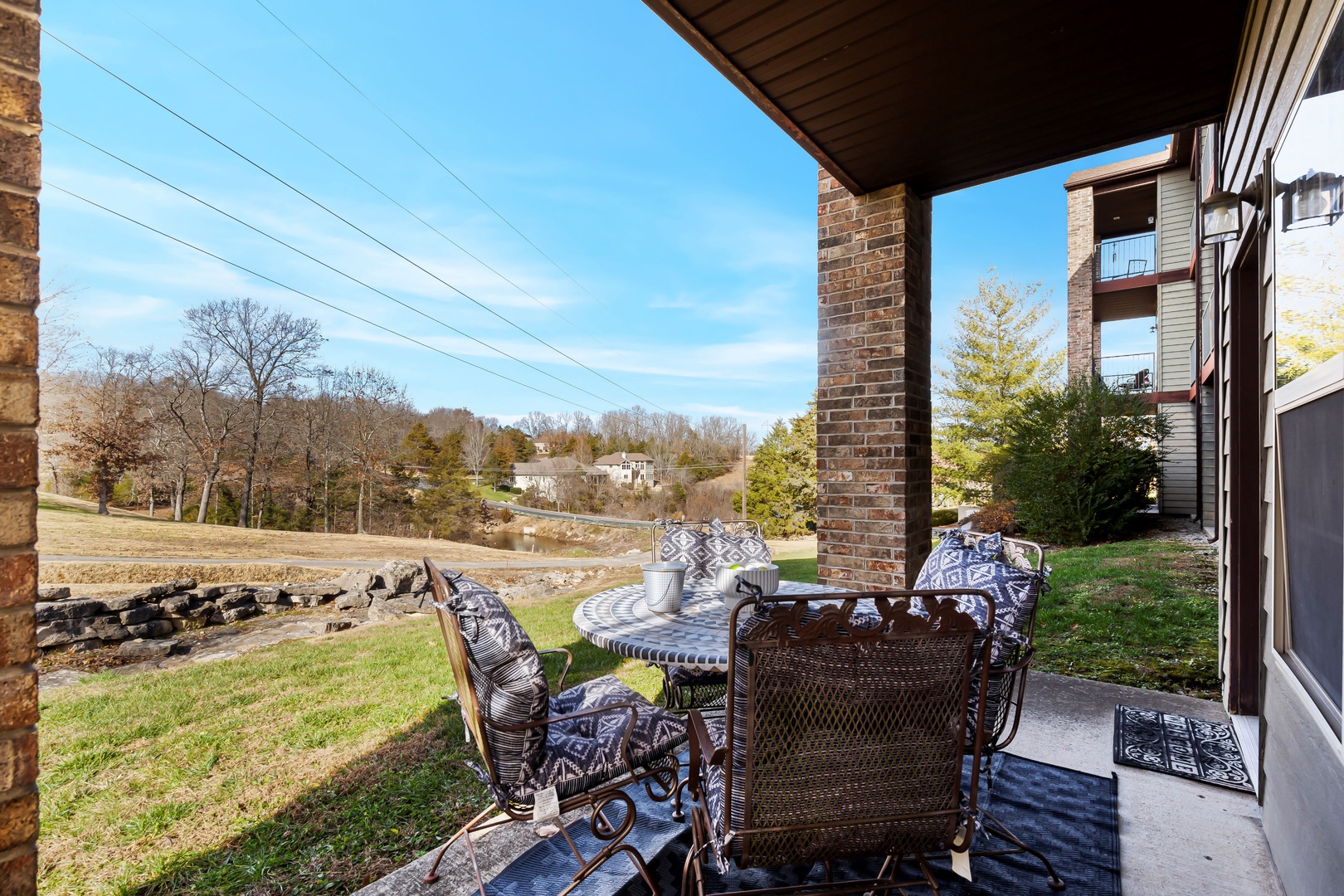 Sip morning coffee or enjoy a meal alfresco on the serene patio
