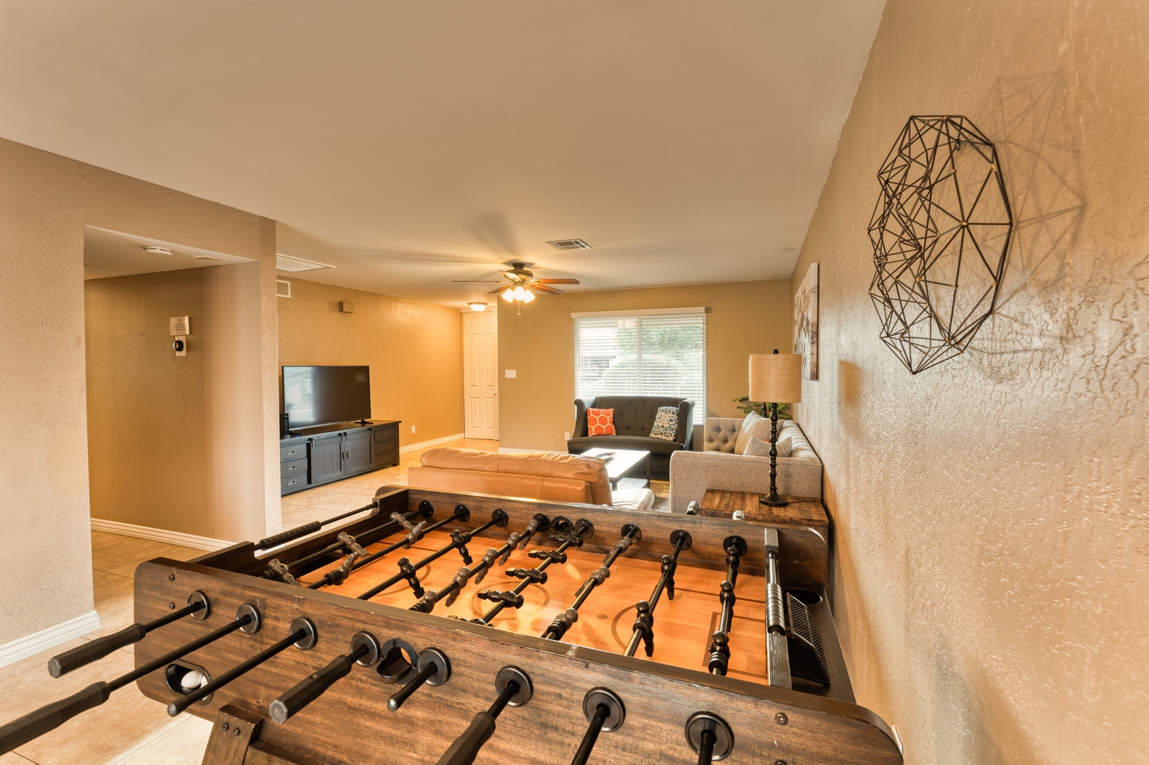 Family room with foosball table