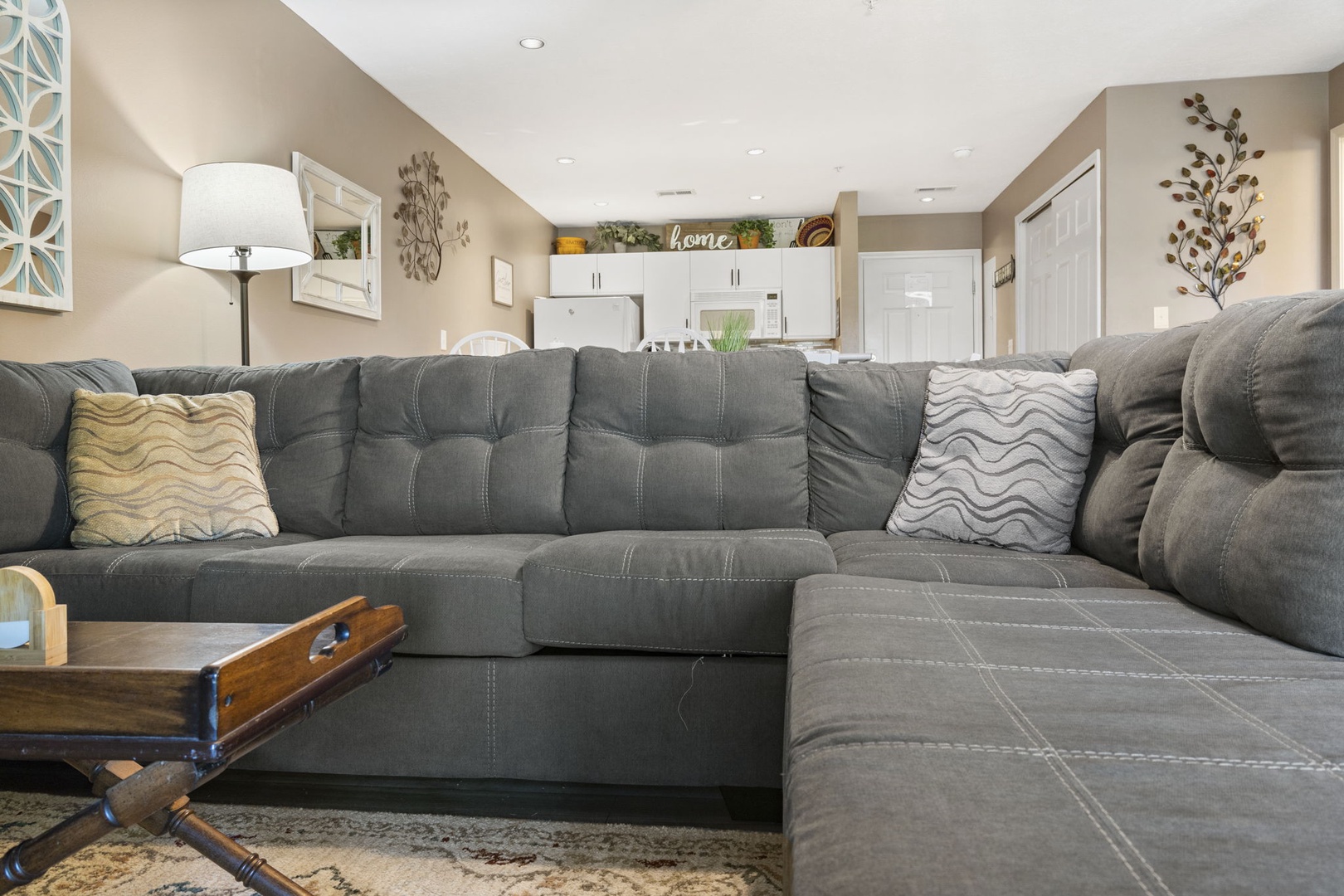 Curl up for a movie or take a snooze on the Queen-Size Sleeper Sofa in the Living Room