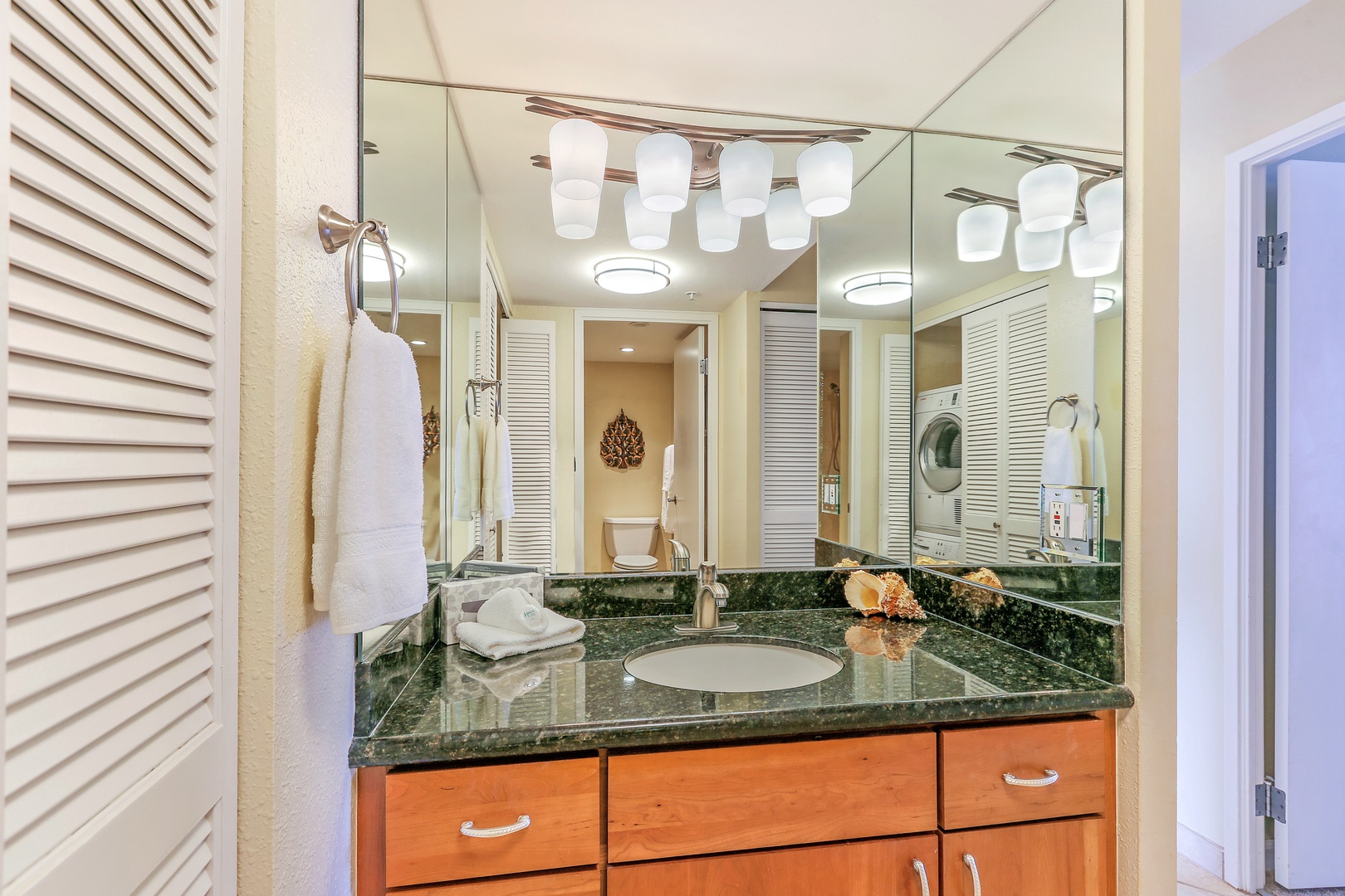 Ensuite bathroom with walk-in shower laundry area