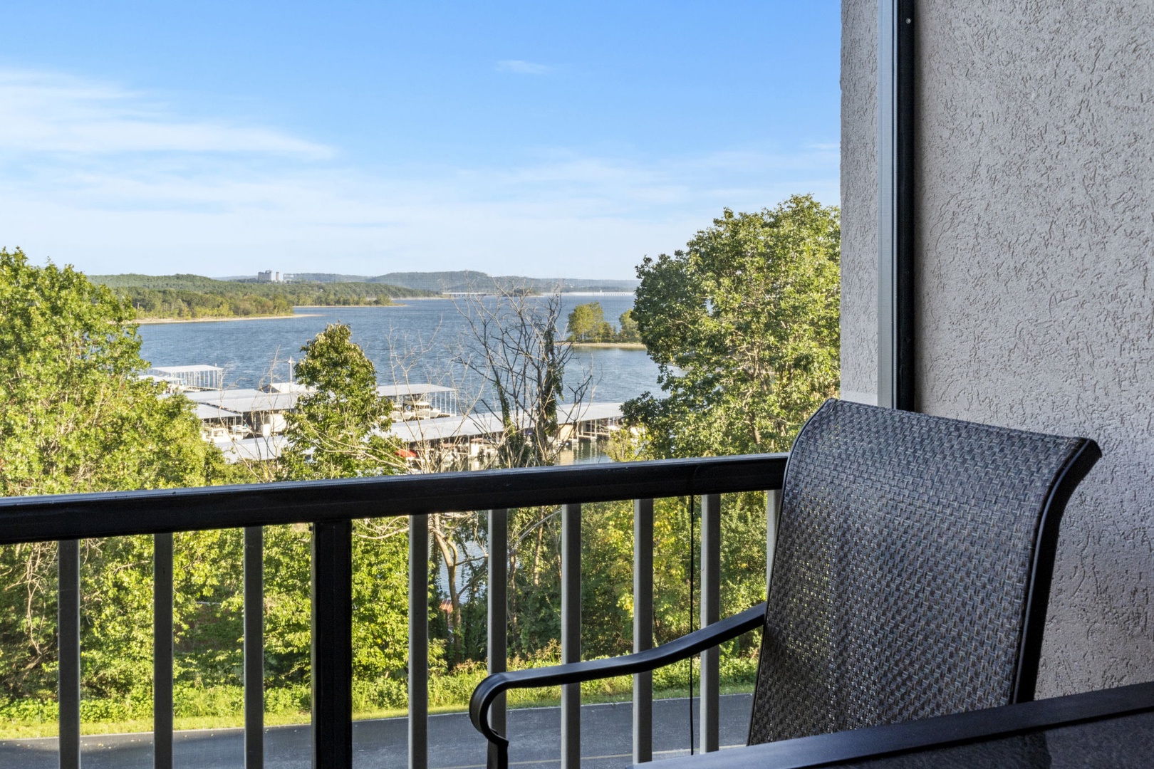 Lounge or dine with gorgeous lake views on the back deck