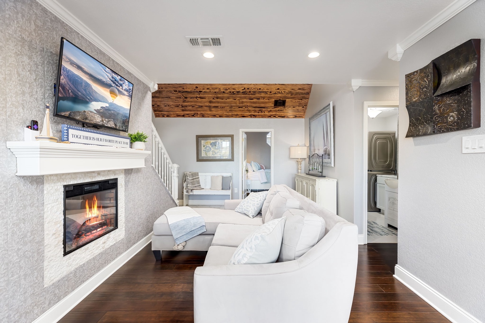 Curl up in the chalet’s living room & stream your favorite entertainment
