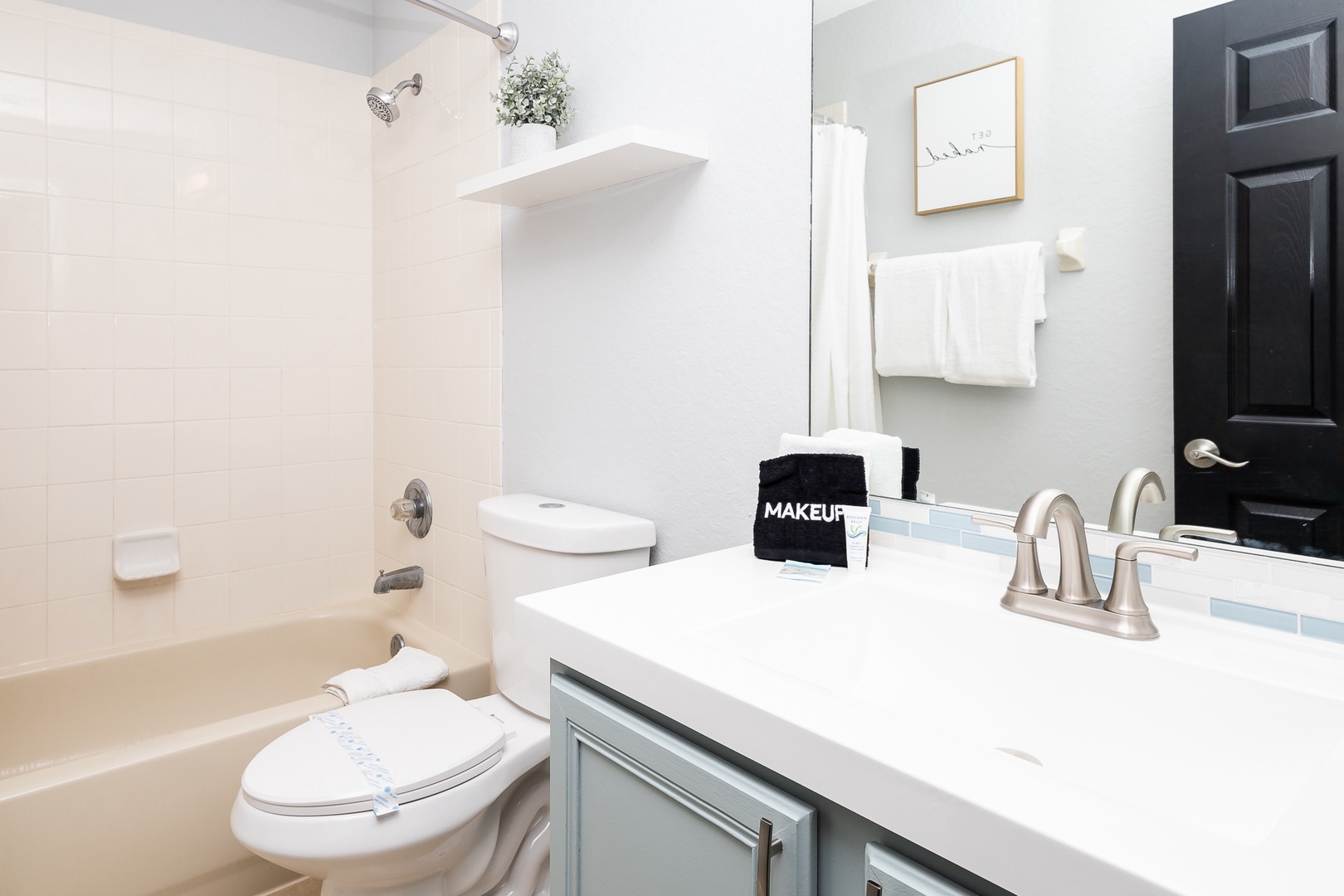 On the 2nd floor, this full bath includes a single vanity & shower/tub combo