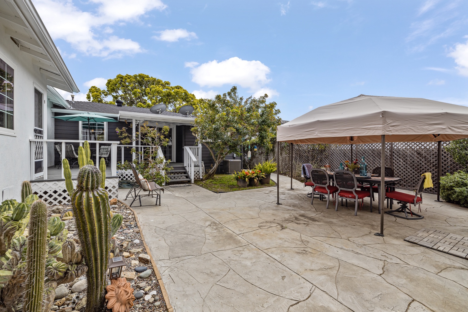 Outdoor seating for family and friends with gas BBQ grill