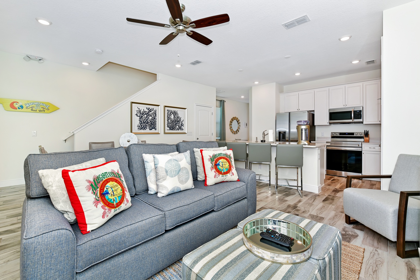 Curl up in the cozy living room & stream your favorites on the smart TV