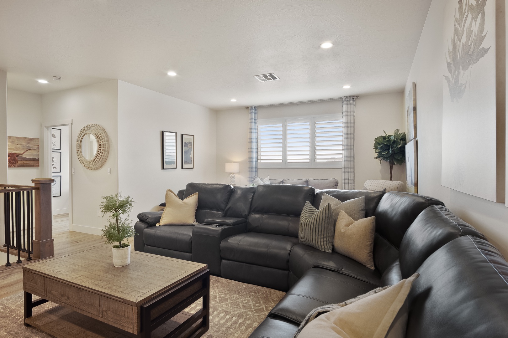 Ample seating for family and friends in the family room