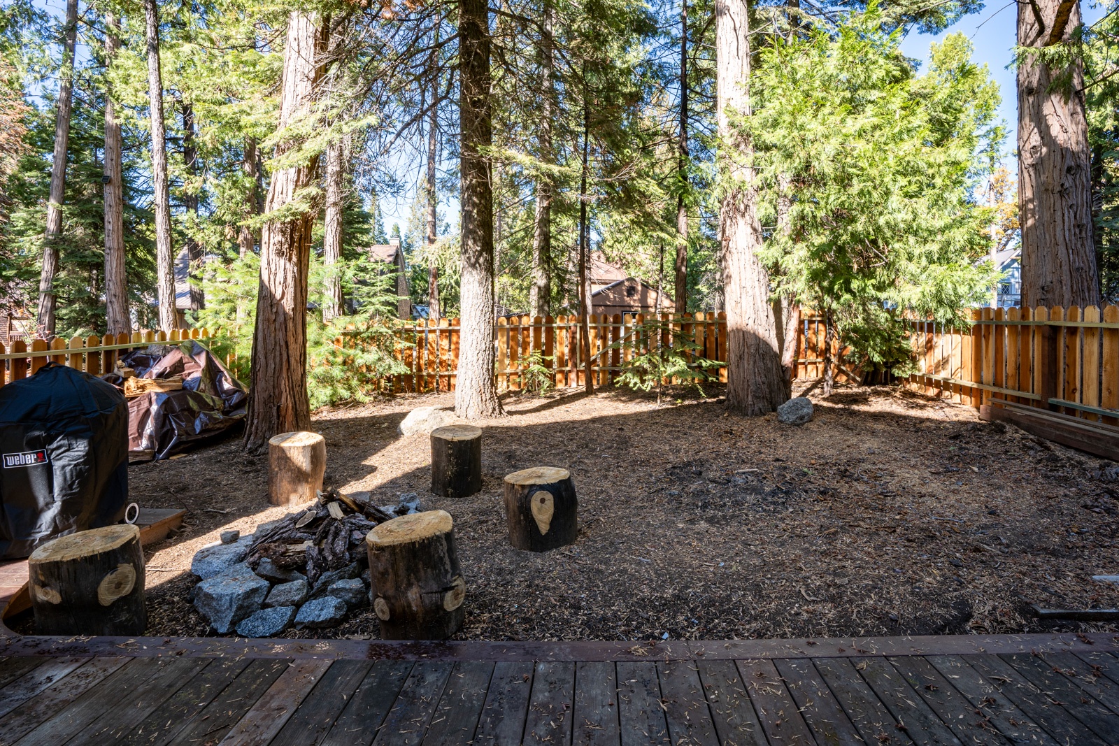 Step outside into the spacious back yard & enjoy the fresh mountain air
