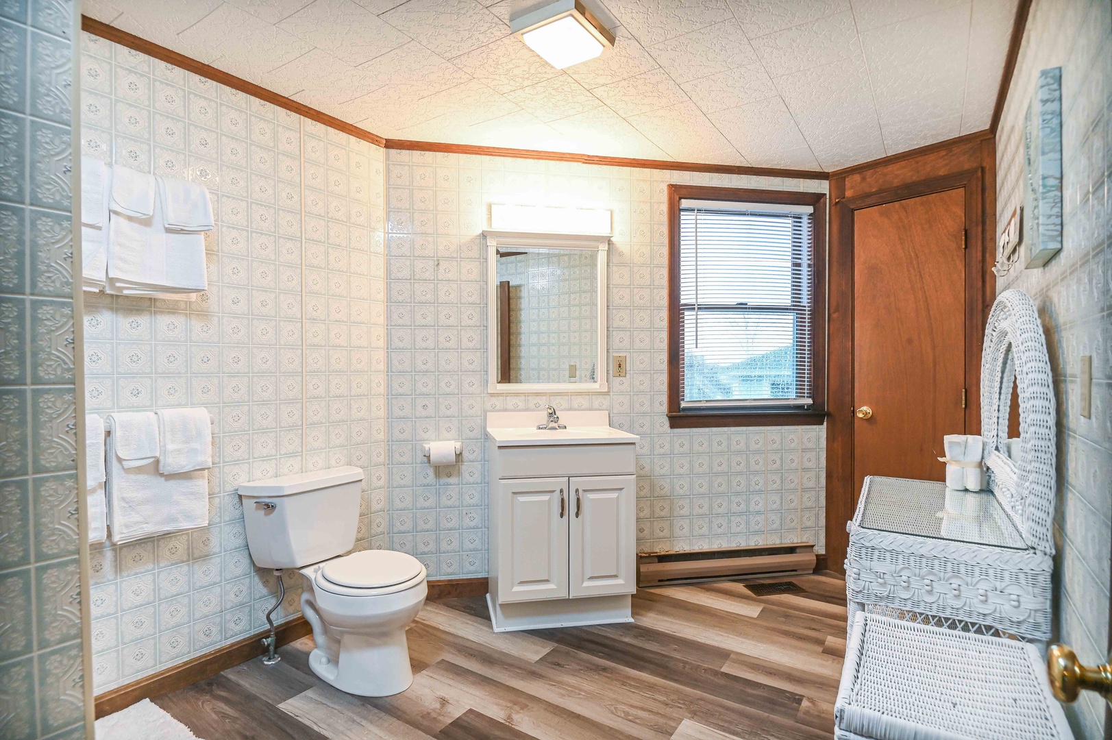 Bathroom with stand-up shower