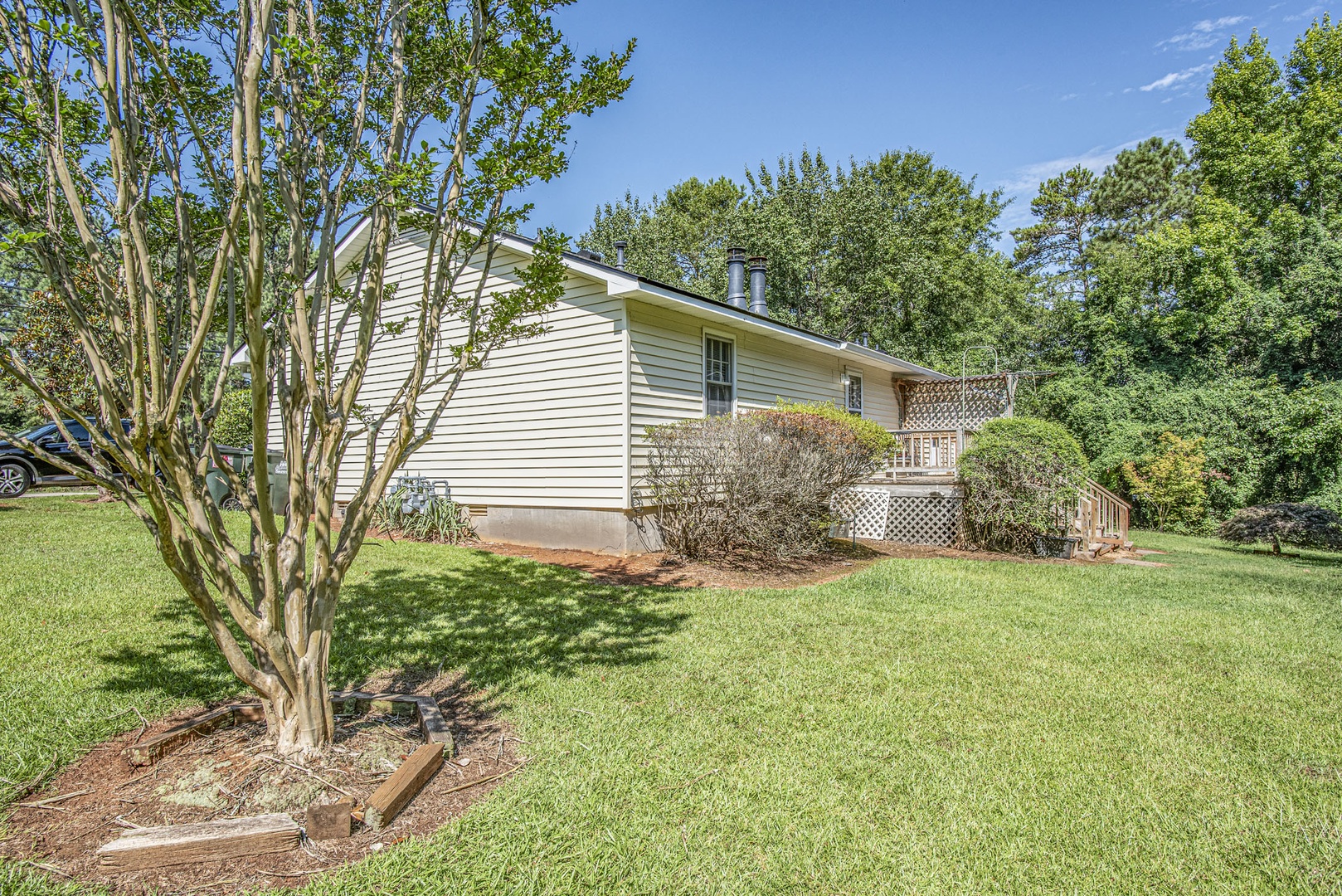 Take in the fresh air on the back deck during your stay