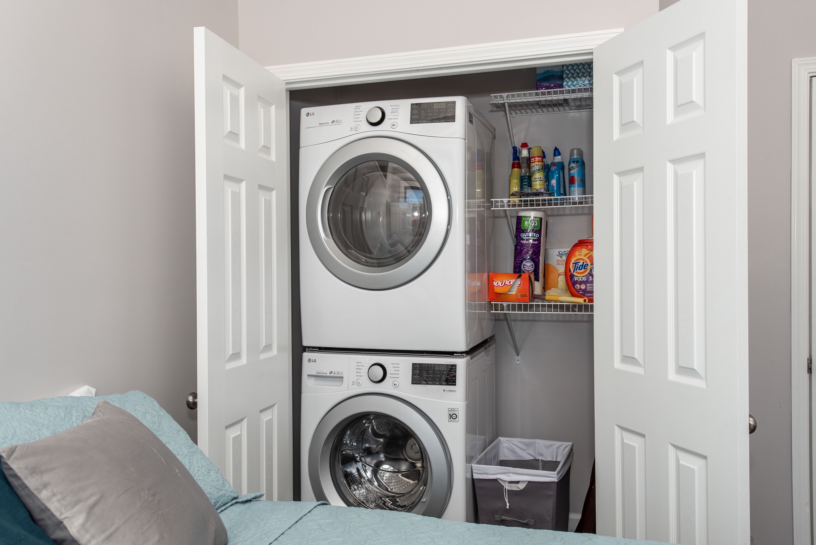 Apt 1 – Private laundry is available for your stay, tucked away in the bedroom