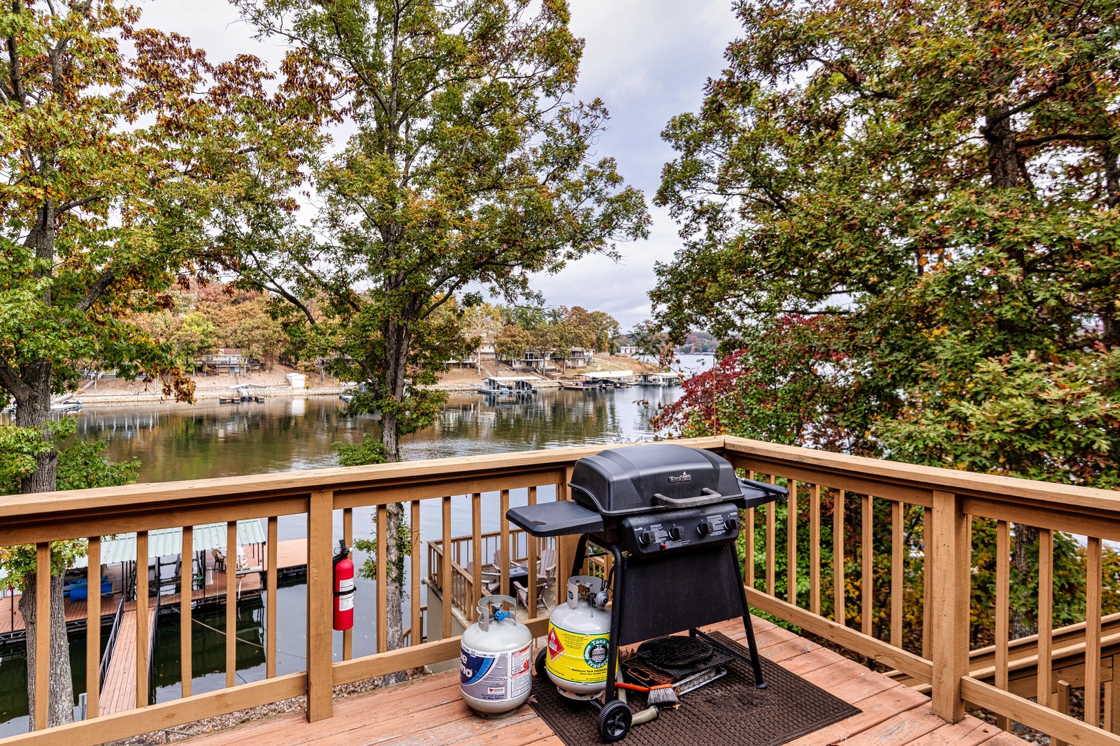 Relax on the spacious deck while you grill up a feast!