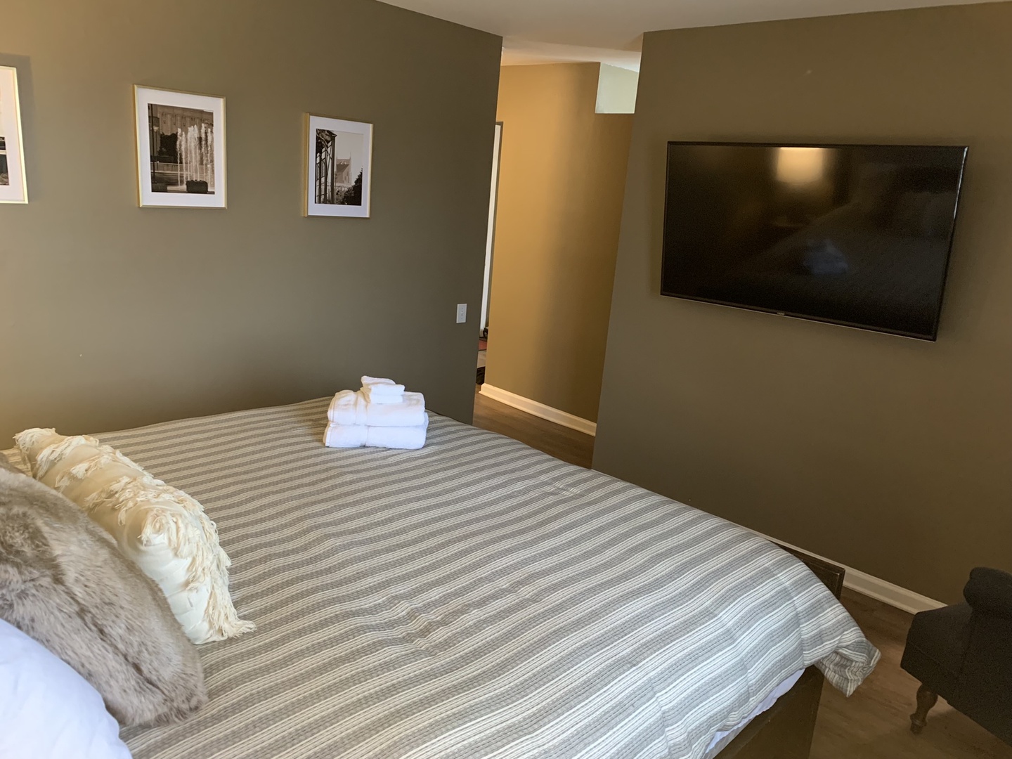 Bedroom with King bed, and Smart TV
