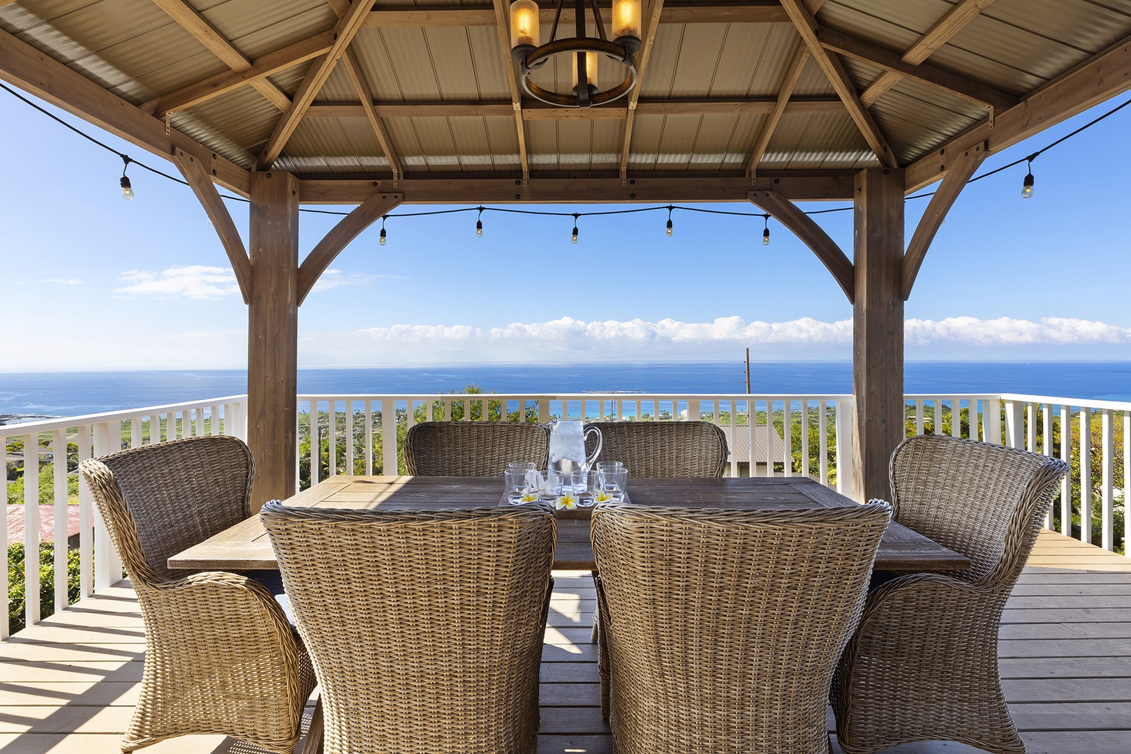 Gazebo with outdoor dining and seating for 6