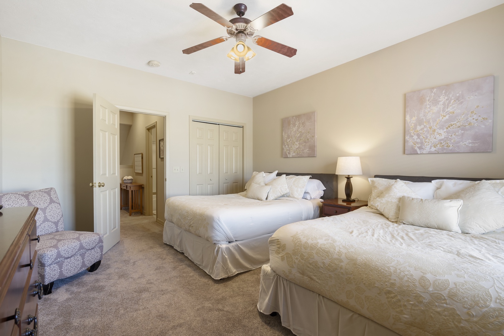 Bedroom 3 with 2 Queen beds, and TV (2nd floor)