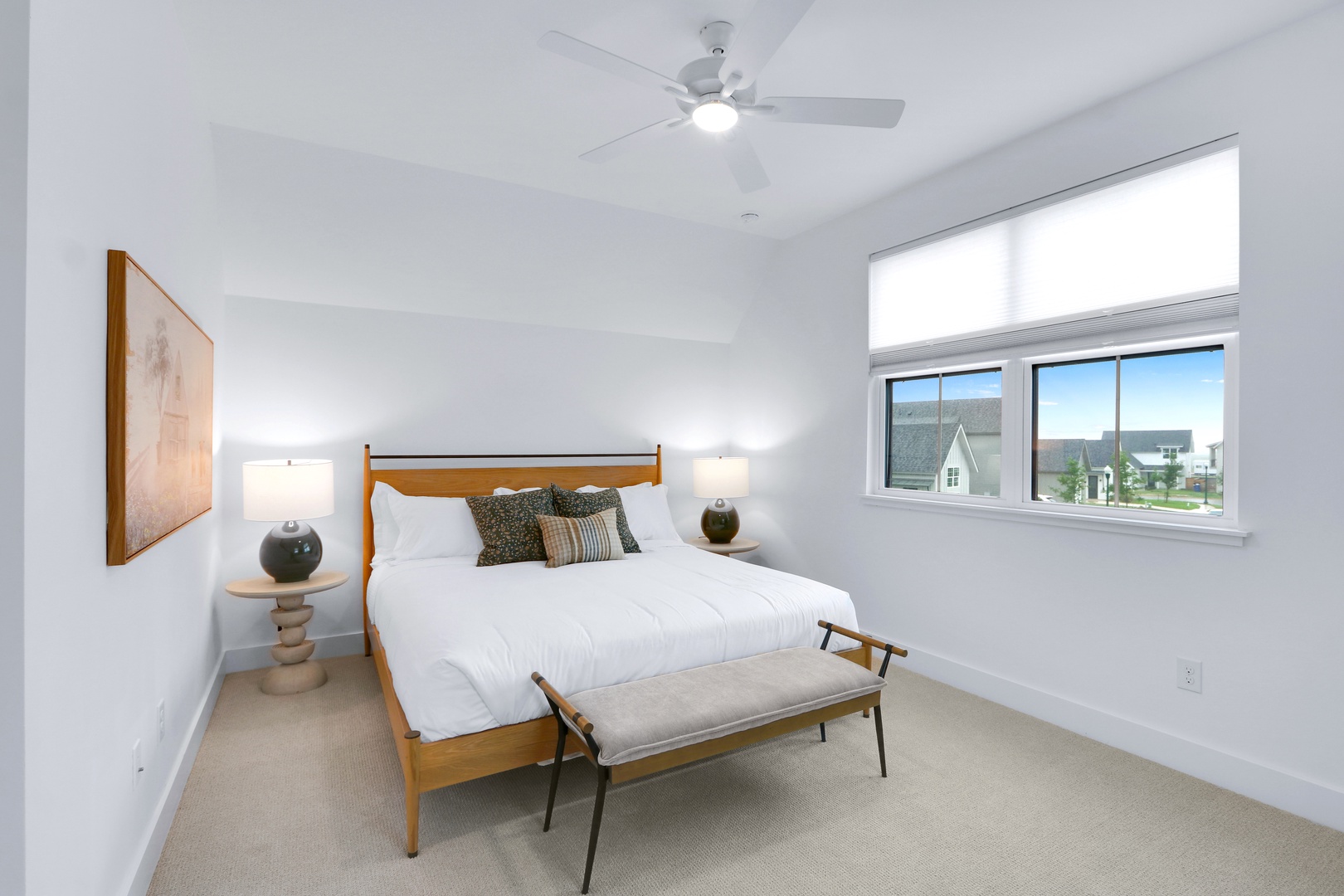 A plush king bed, Smart TV, & ensuite await in this serene 2nd-floor suite