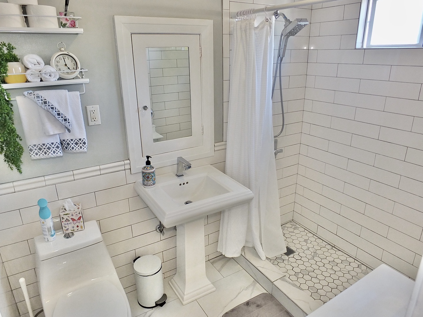 Bathroom with stand-up shower