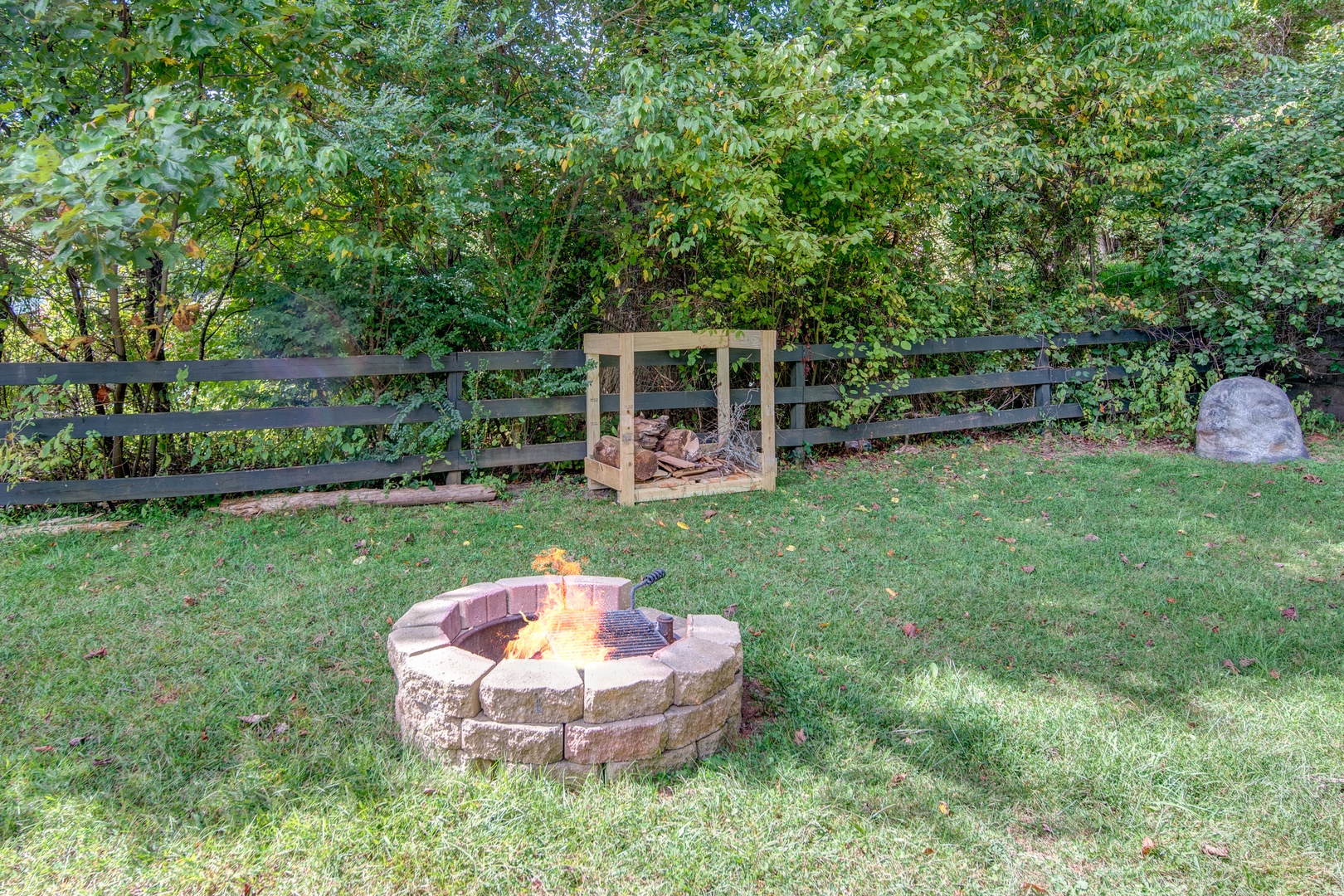 An outdoor firepit awaits for those crisp North Georgia fall nights