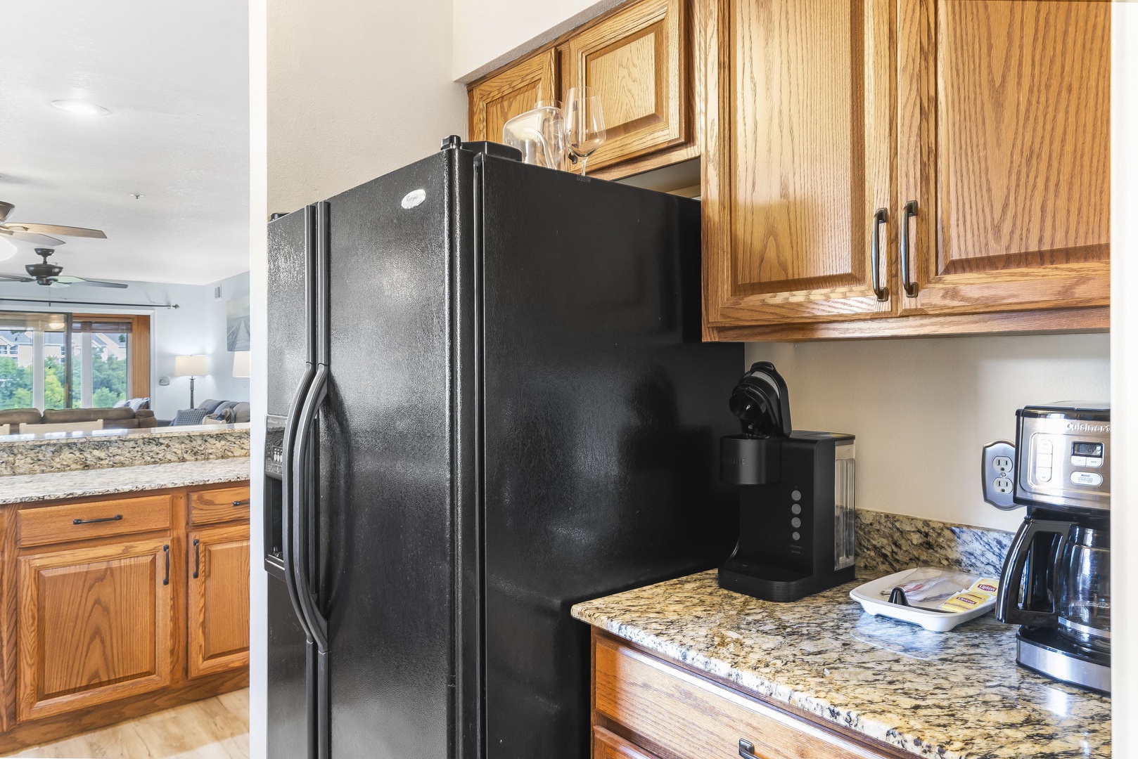 The kitchen offers ample counter space & all the comforts of home