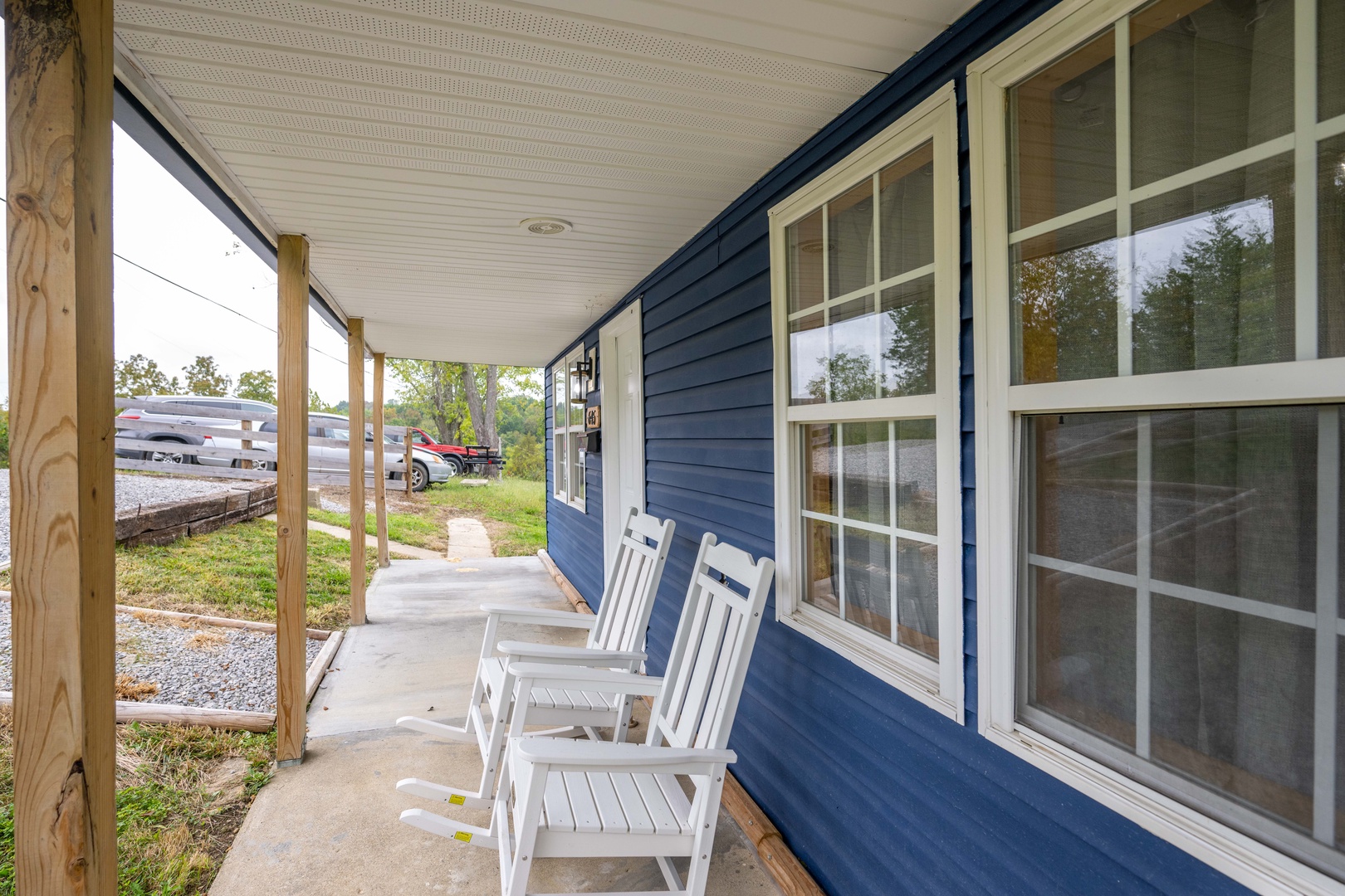 Sip morning coffee or enjoy an evening cocktail on the breezy front porch