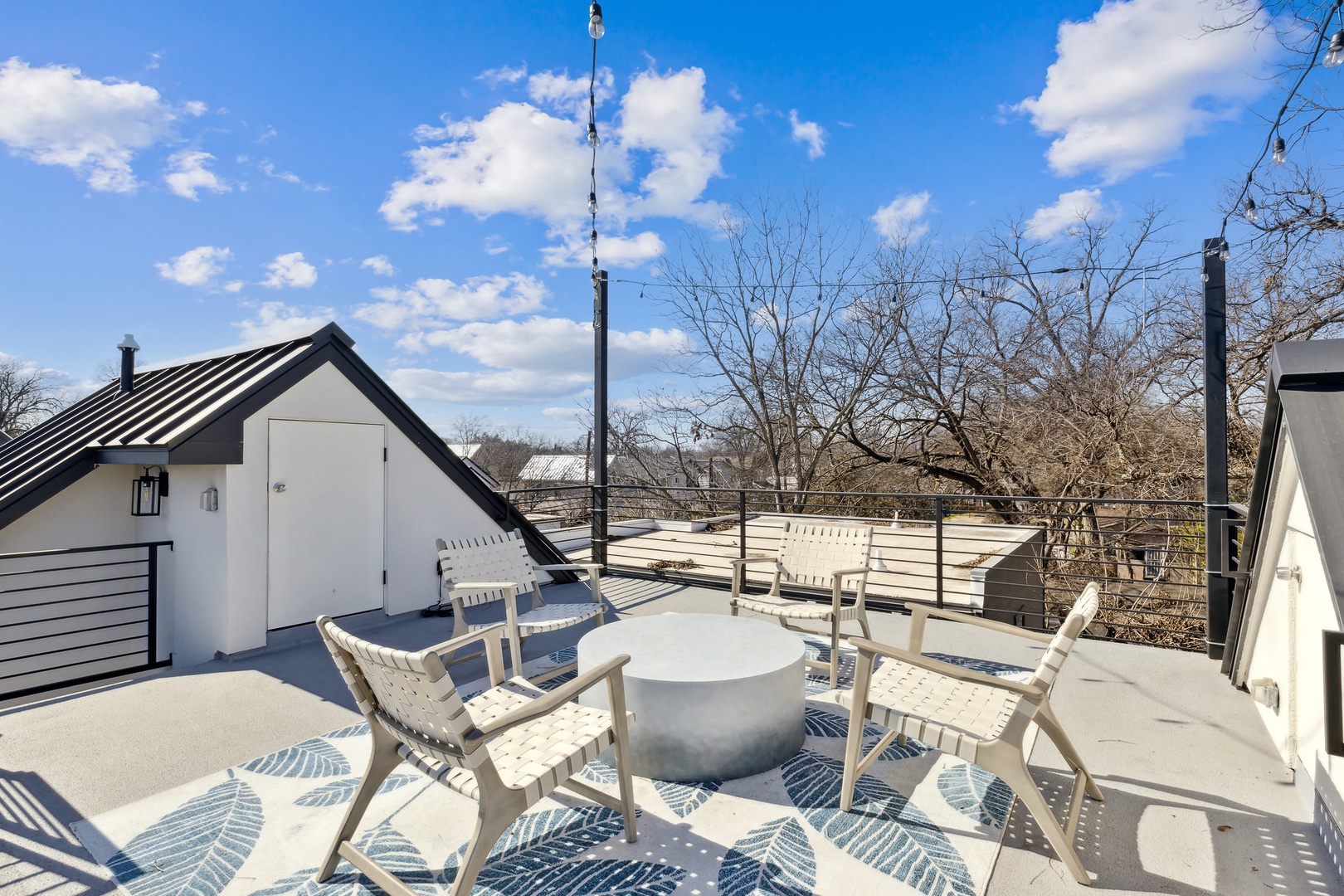 Relax on the rooftop deck with outdoor seating