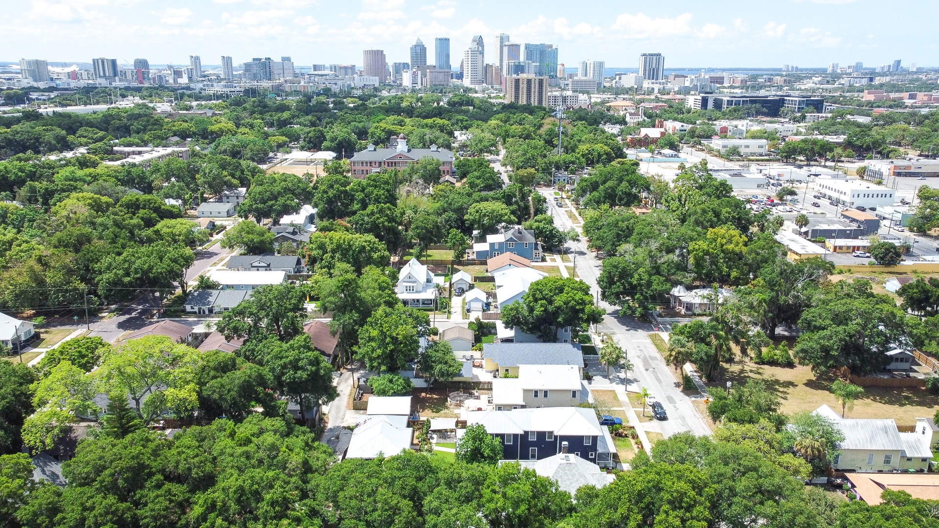 Stunning aerial view showcasing the vibrant cityscape and lush greenery