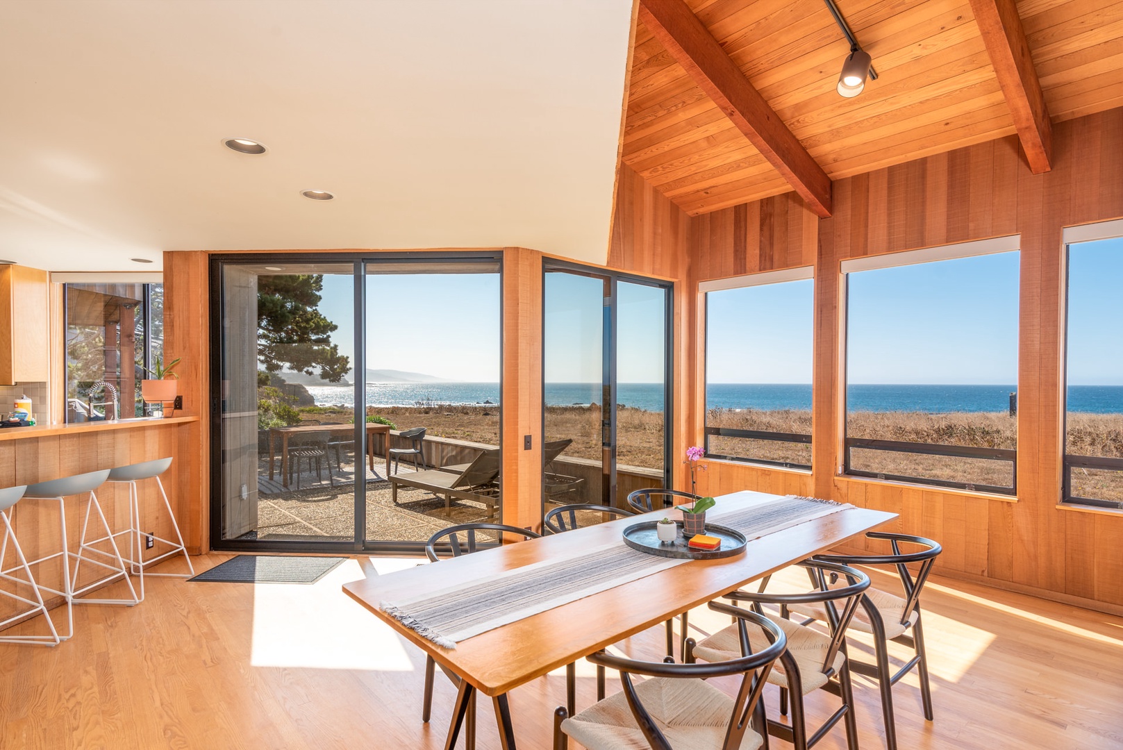 Enjoy ocean views around the dining table with seating for 6