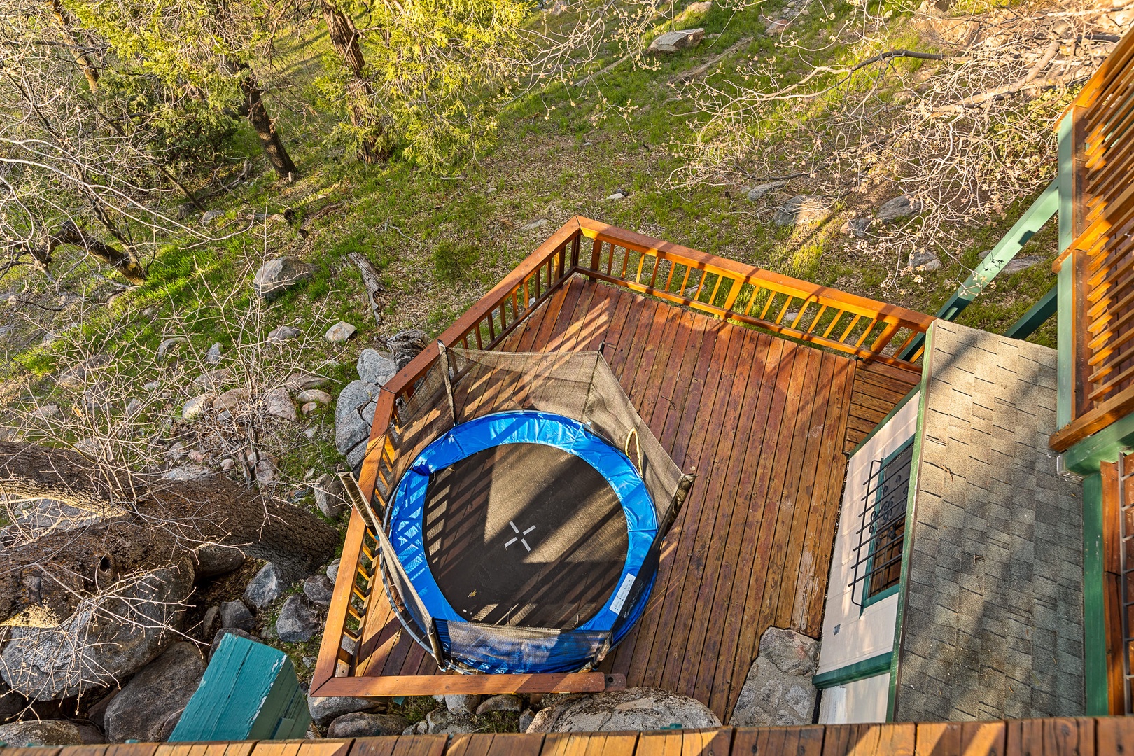 Take a leap on the enclosed trampoline with unbelievable views