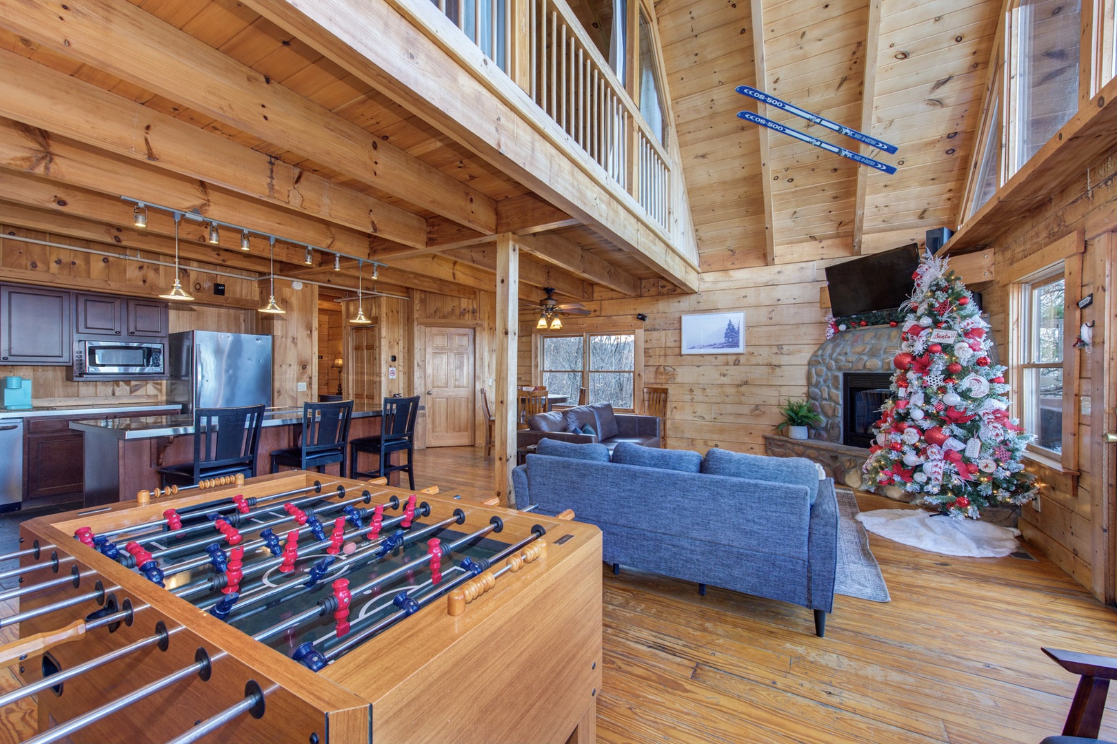 Go for the goal with a round of foosball in the living room!
