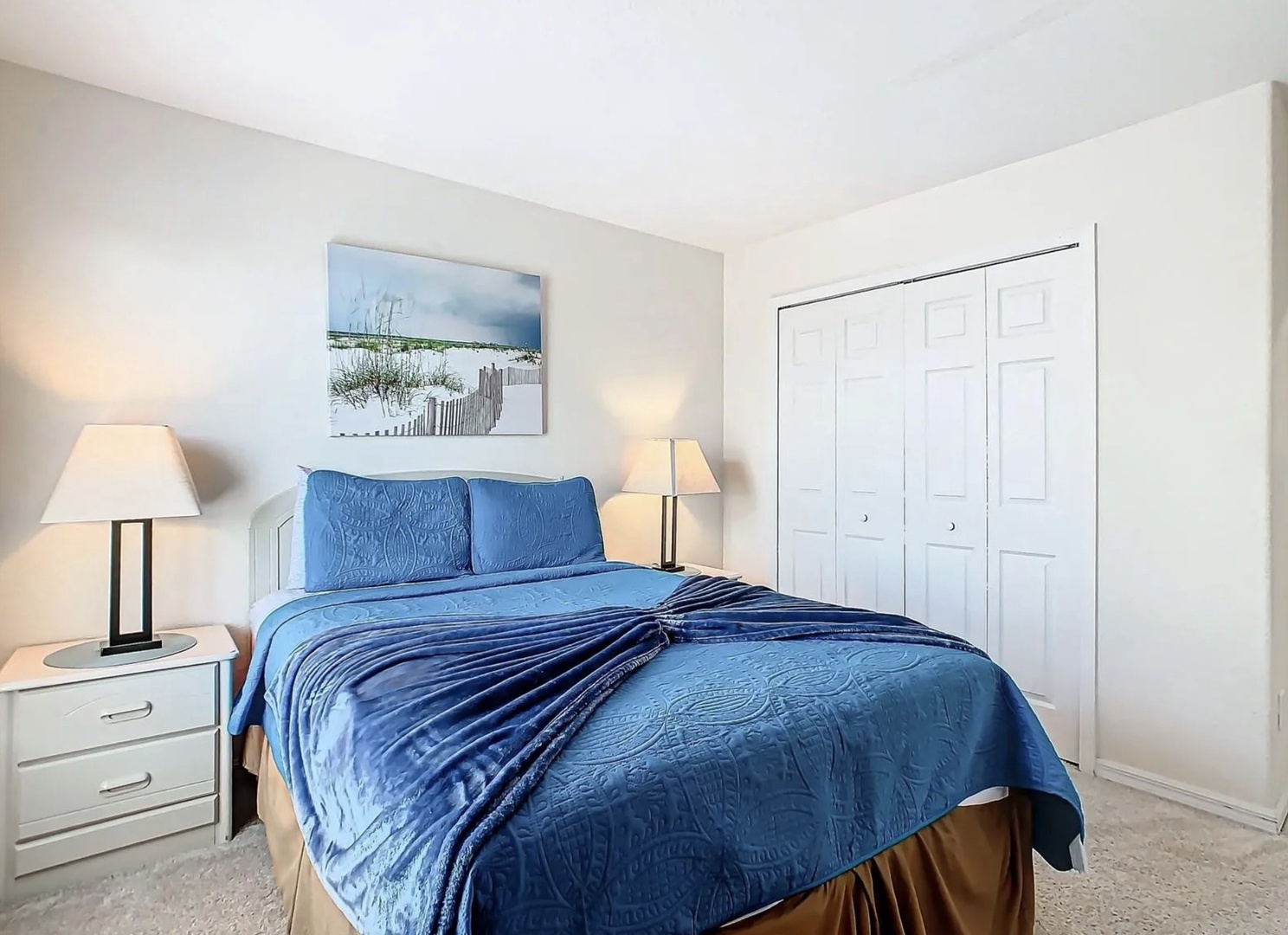 Bedroom 3 with queen bed and TV