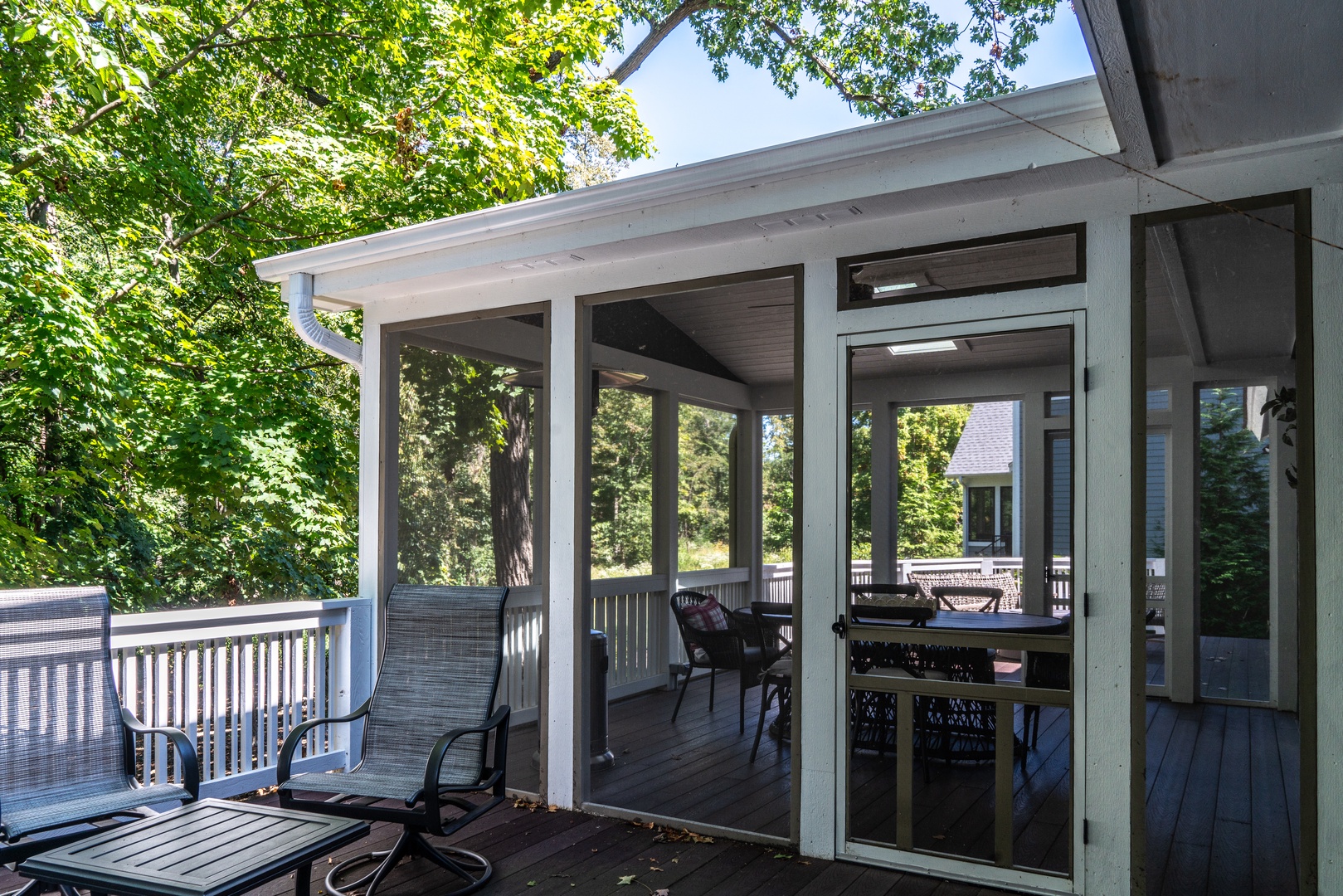 Sip a morning coffee on the open deck off the kitchen