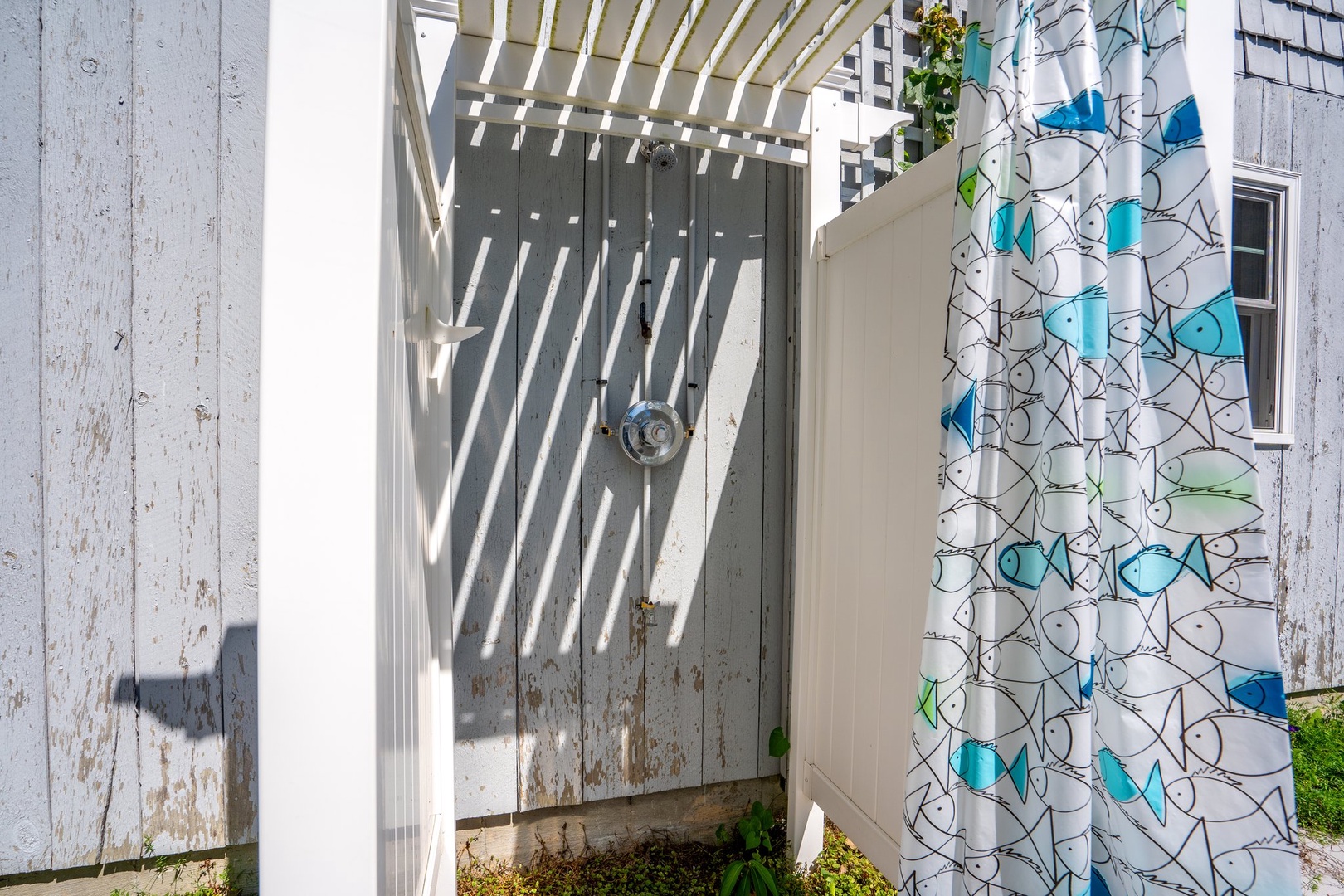 Refresh and rinse off in this outdoor beach shower area!