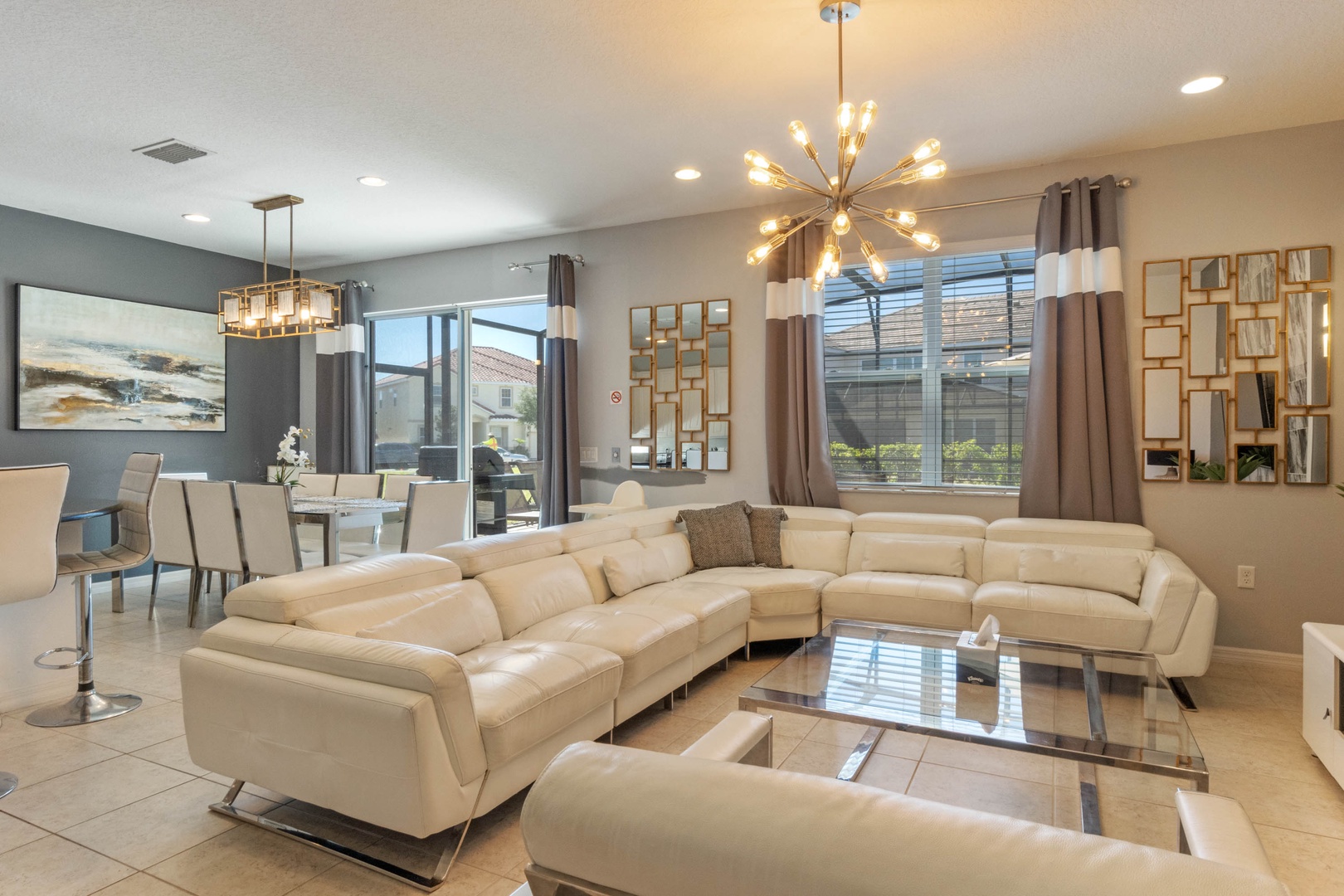 Open living space with large sectional