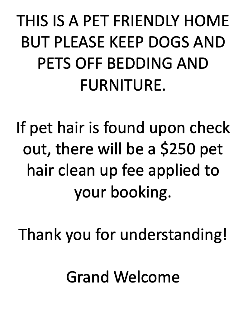 Keep pets off furniture please
