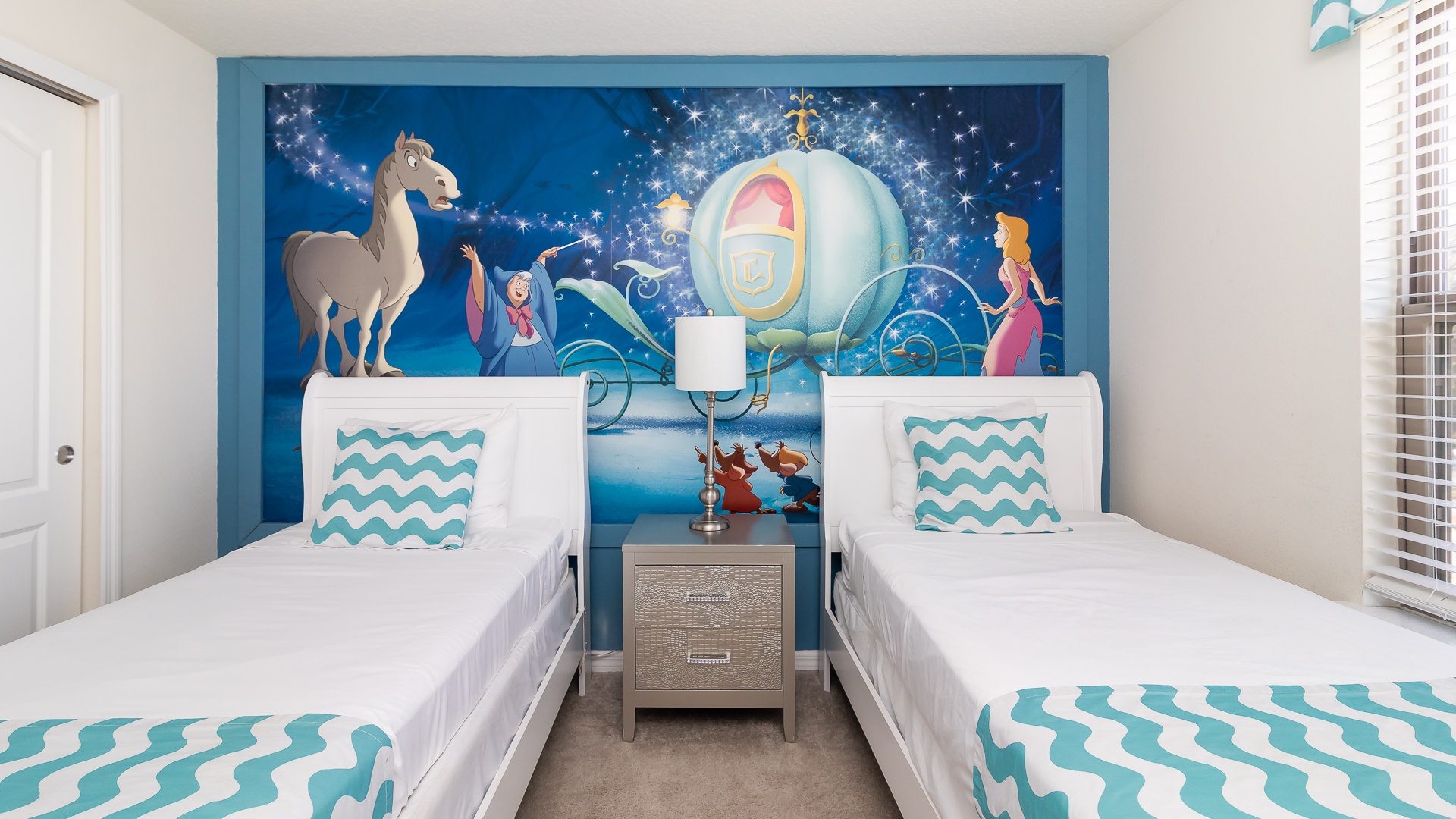 Bedroom #9 Cinderella themed with Twin Beds