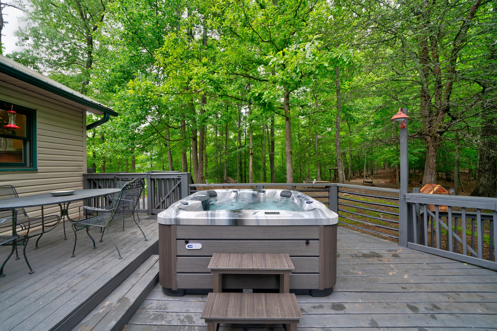 Bask in bubbling bliss in the brand-new hot tub!