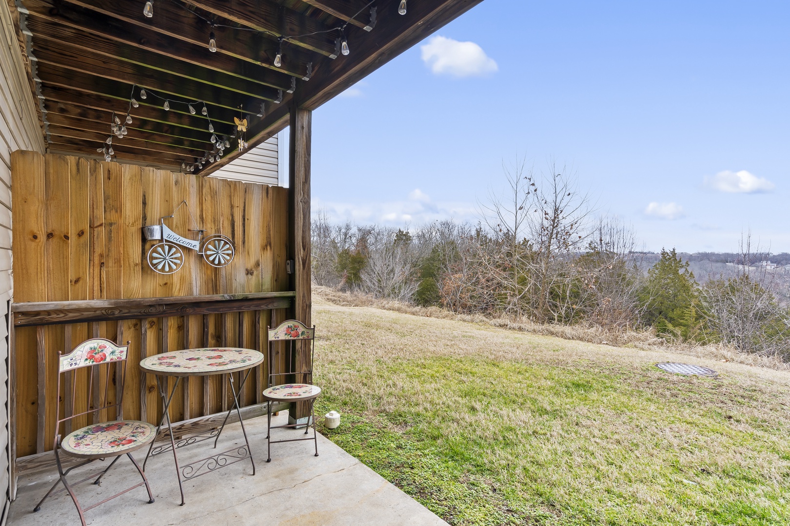 Retreat to the outdoor patio and soak in the scenic views