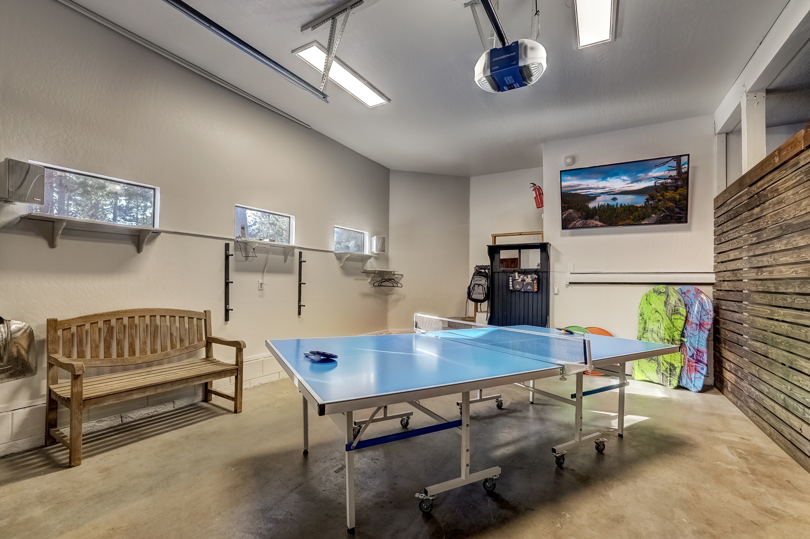 Garage ping pong table - heated!