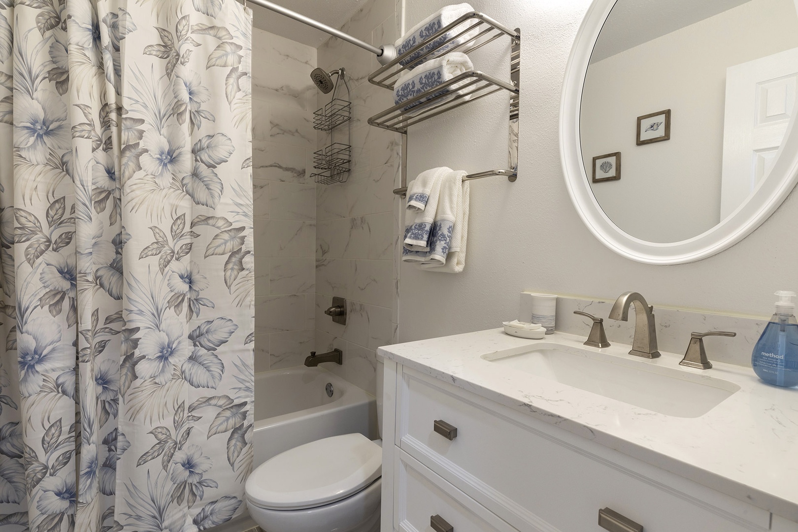 Full bathroom with shower tub combo