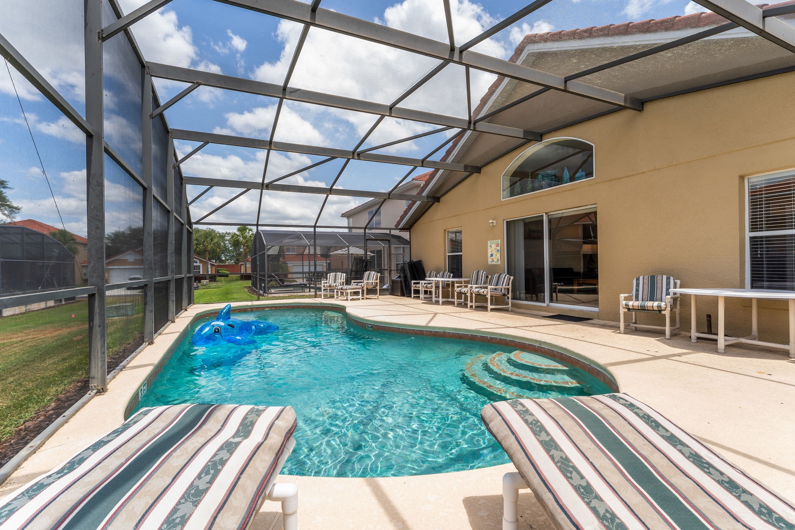 Private screened-in pool, perfect for relaxing and enjoying the outdoors